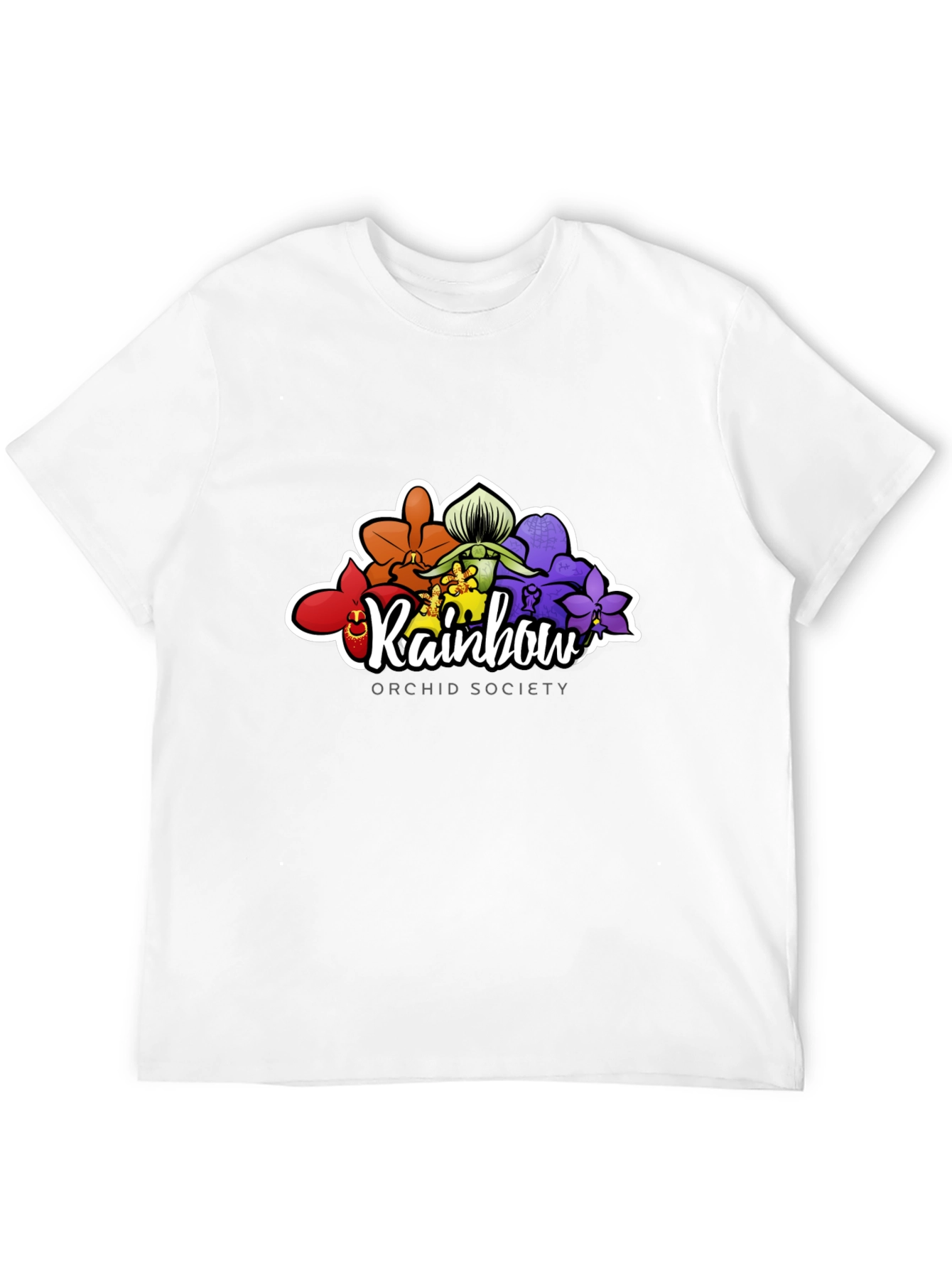 Rainbow Orchid Society Black T-Shirt