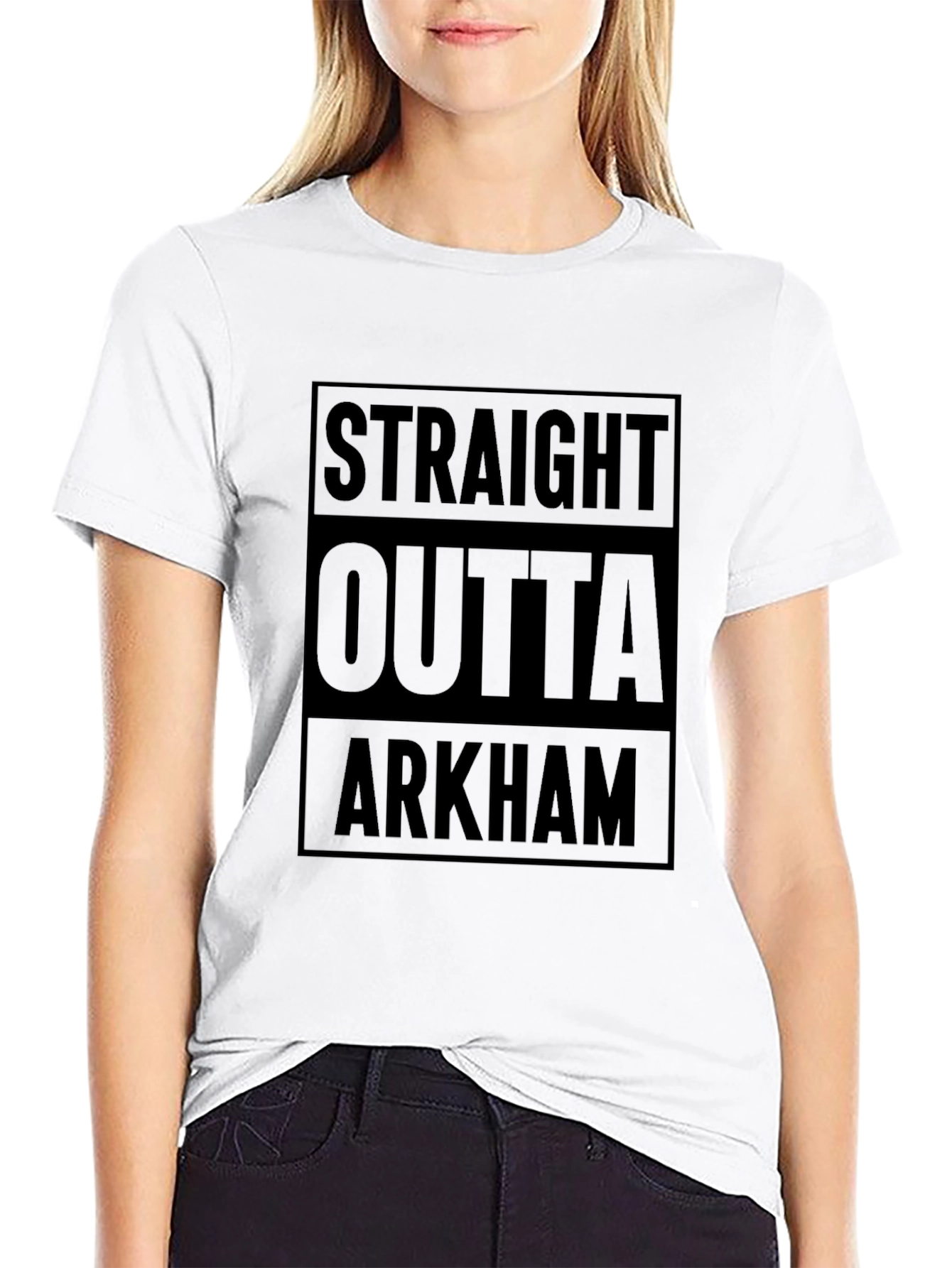 Straight Outta Arkham Black T-Shirt
