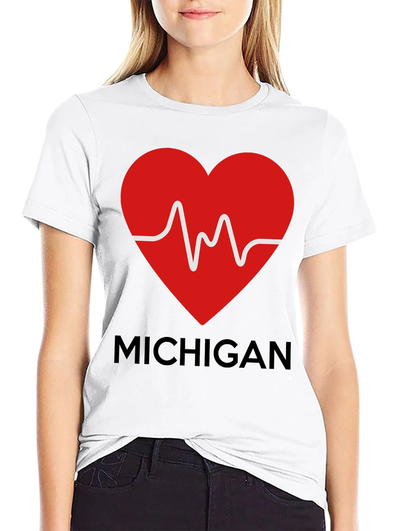 Michigan Love Heartbeat T-Shirt