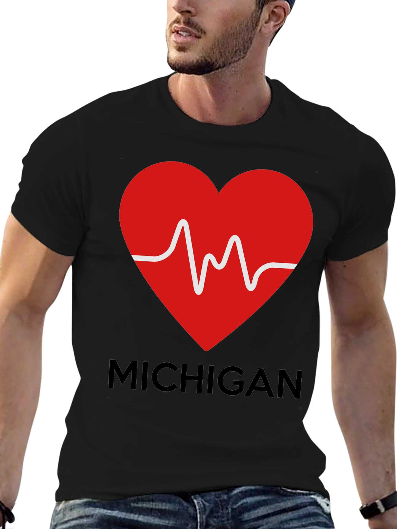 Michigan Love Heartbeat T-Shirt