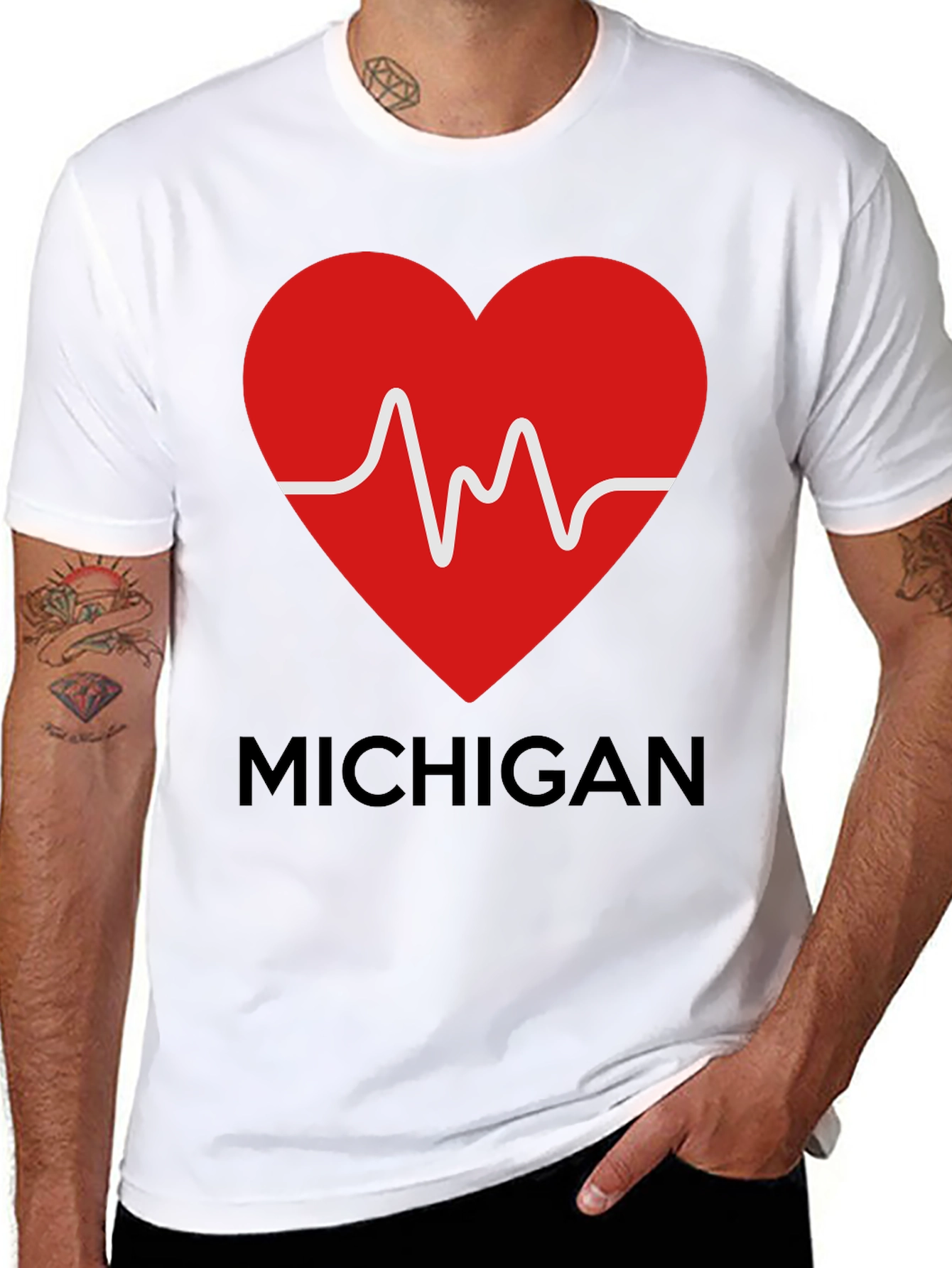 Michigan Love Heartbeat T-Shirt