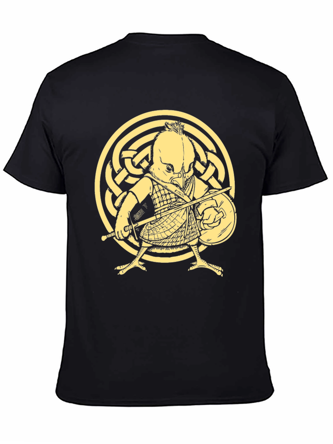 Black T-Shirt with Warrior Chicken Graphic