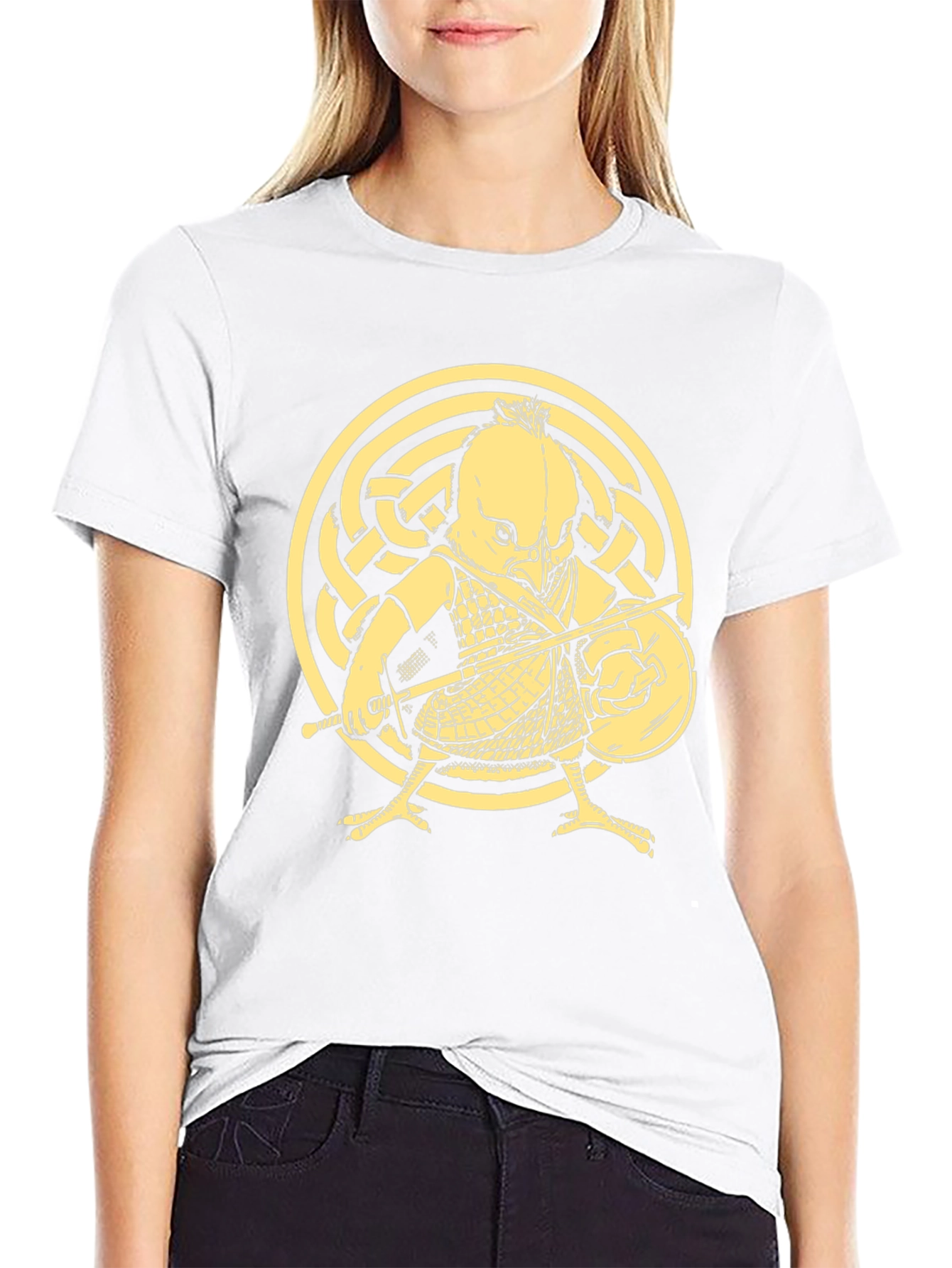 Black T-Shirt with Warrior Chicken Graphic