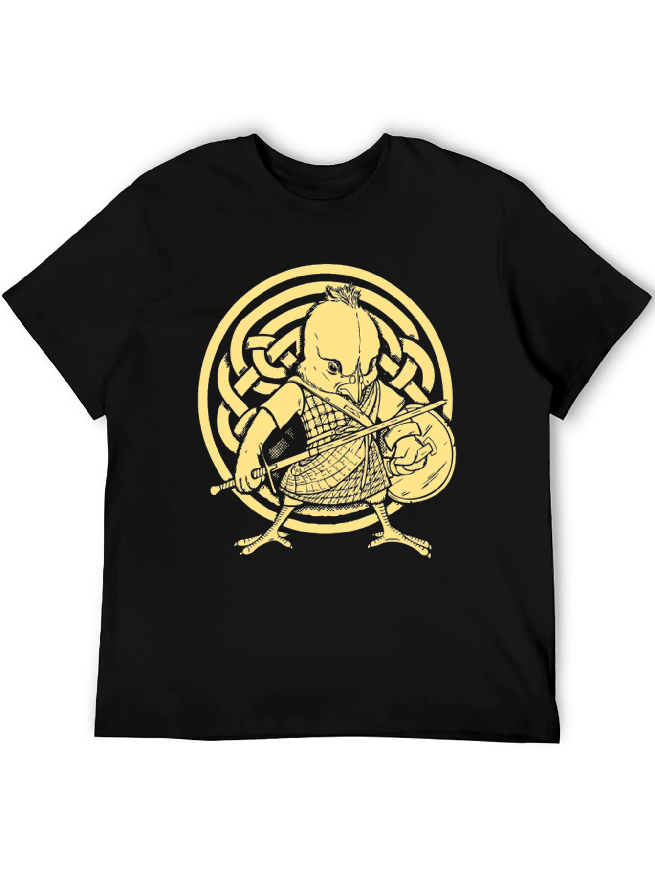 Black T-Shirt with Warrior Chicken Graphic