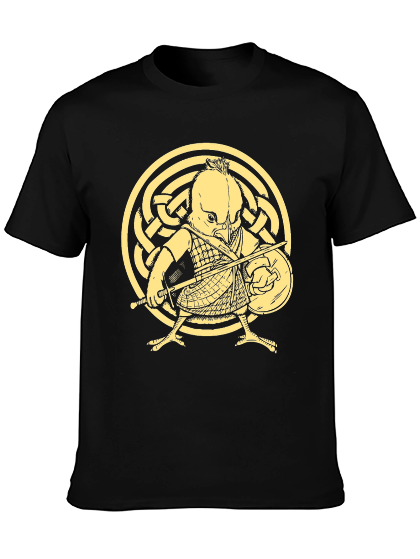 Black T-Shirt with Warrior Chicken Graphic