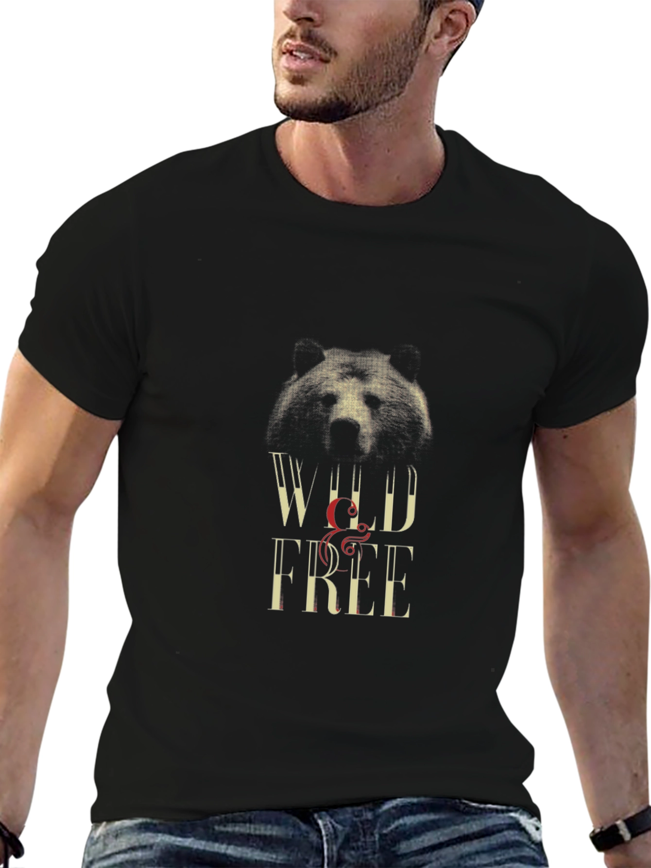 Wild & Free Graphic Tee - Bear Design