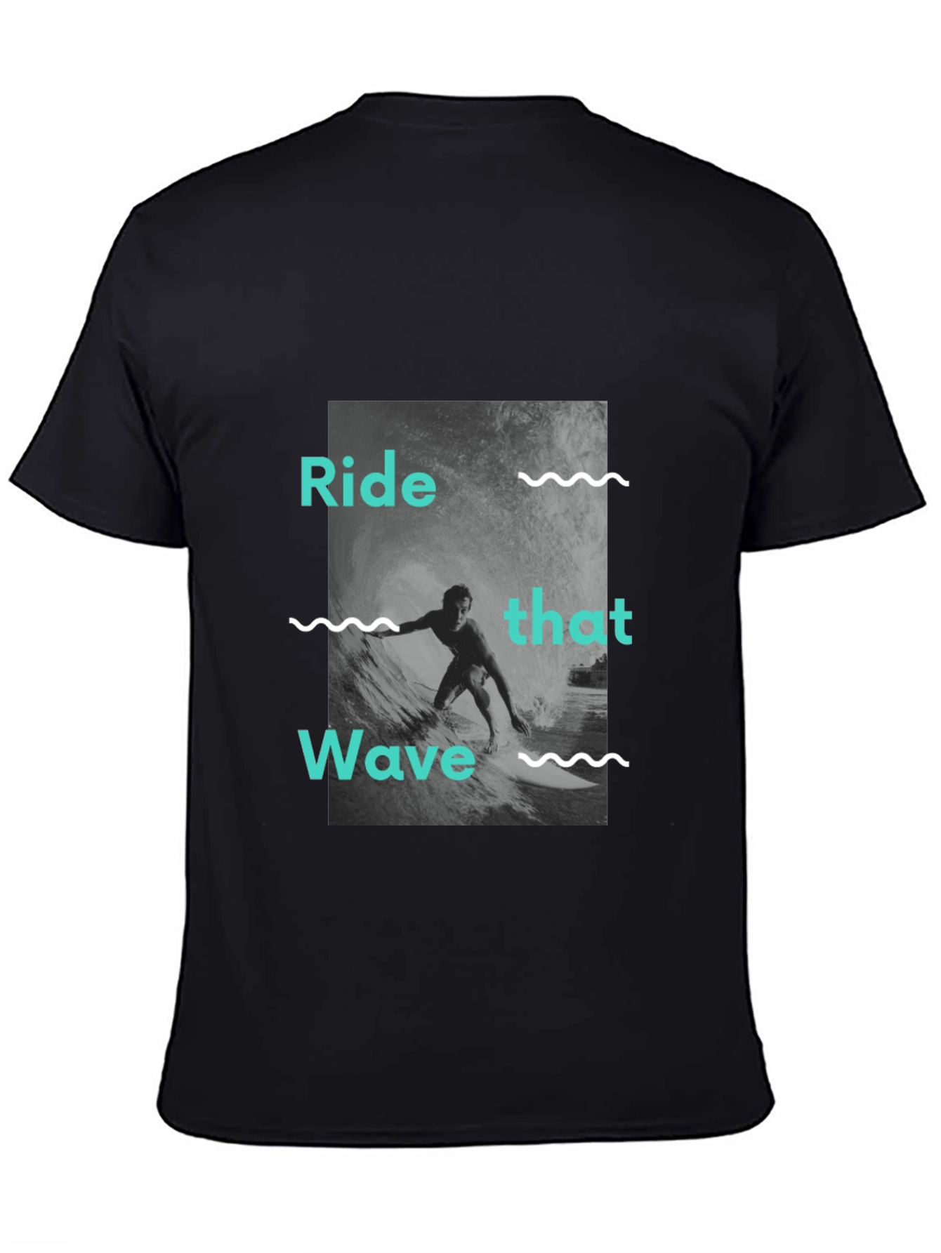 Ride That Wave Graphic Tee - Black Cotton