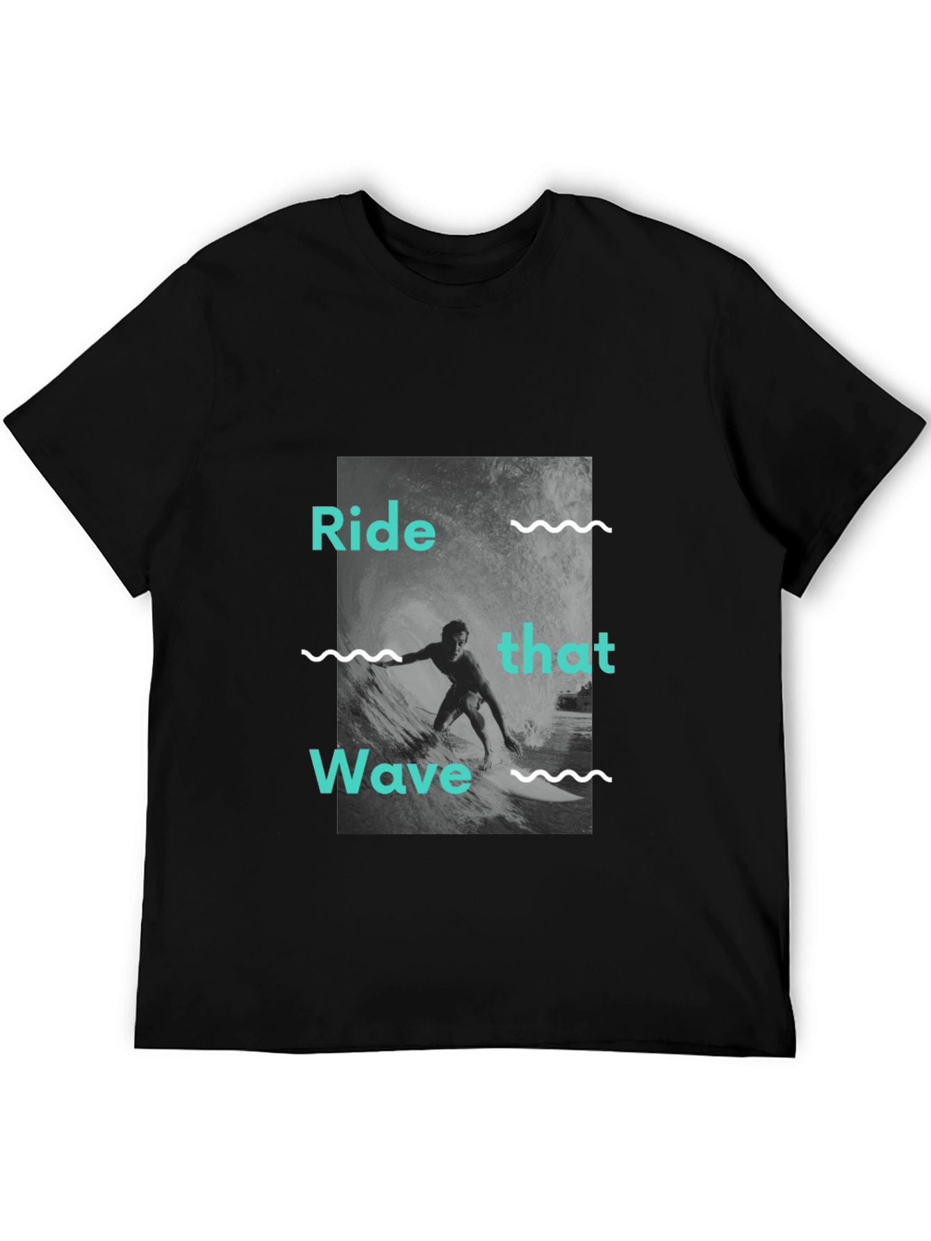 Ride That Wave Graphic Tee - Black Cotton