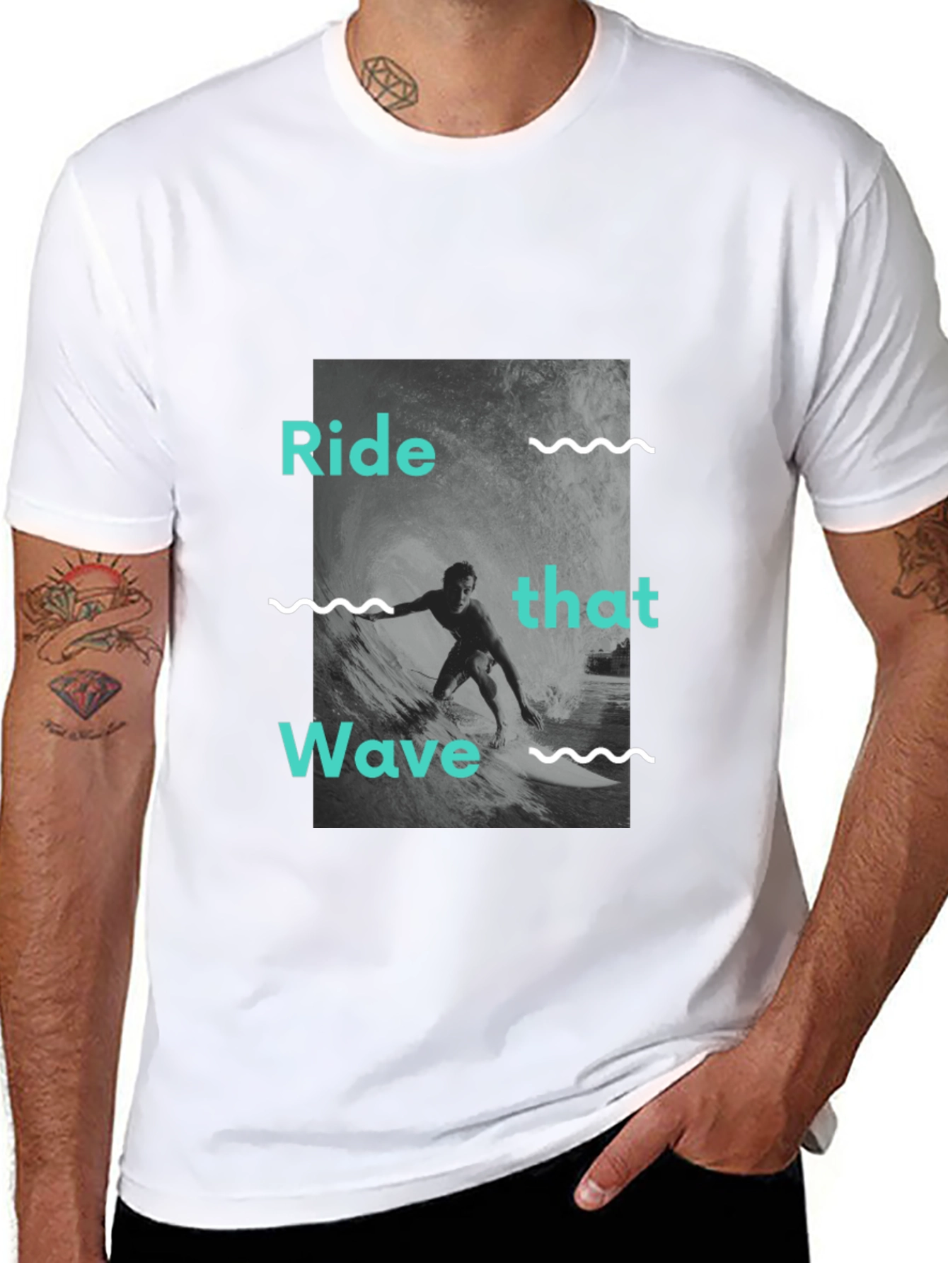 Ride That Wave Graphic Tee - Black Cotton