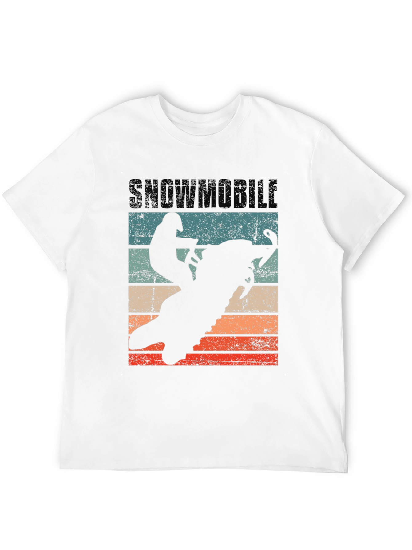 Snowmobile Silhouette Retro T-Shirt