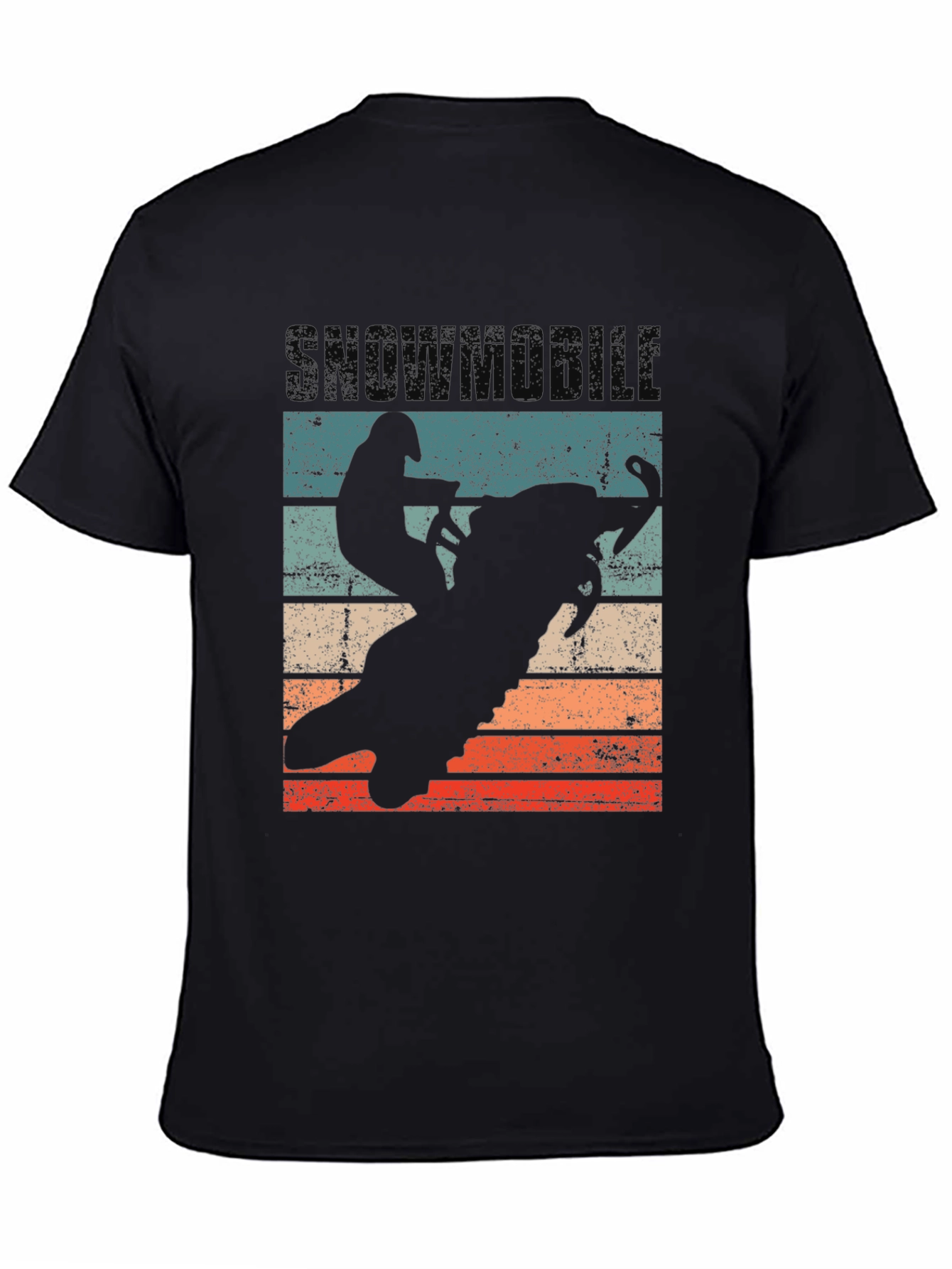 Snowmobile Silhouette Retro T-Shirt