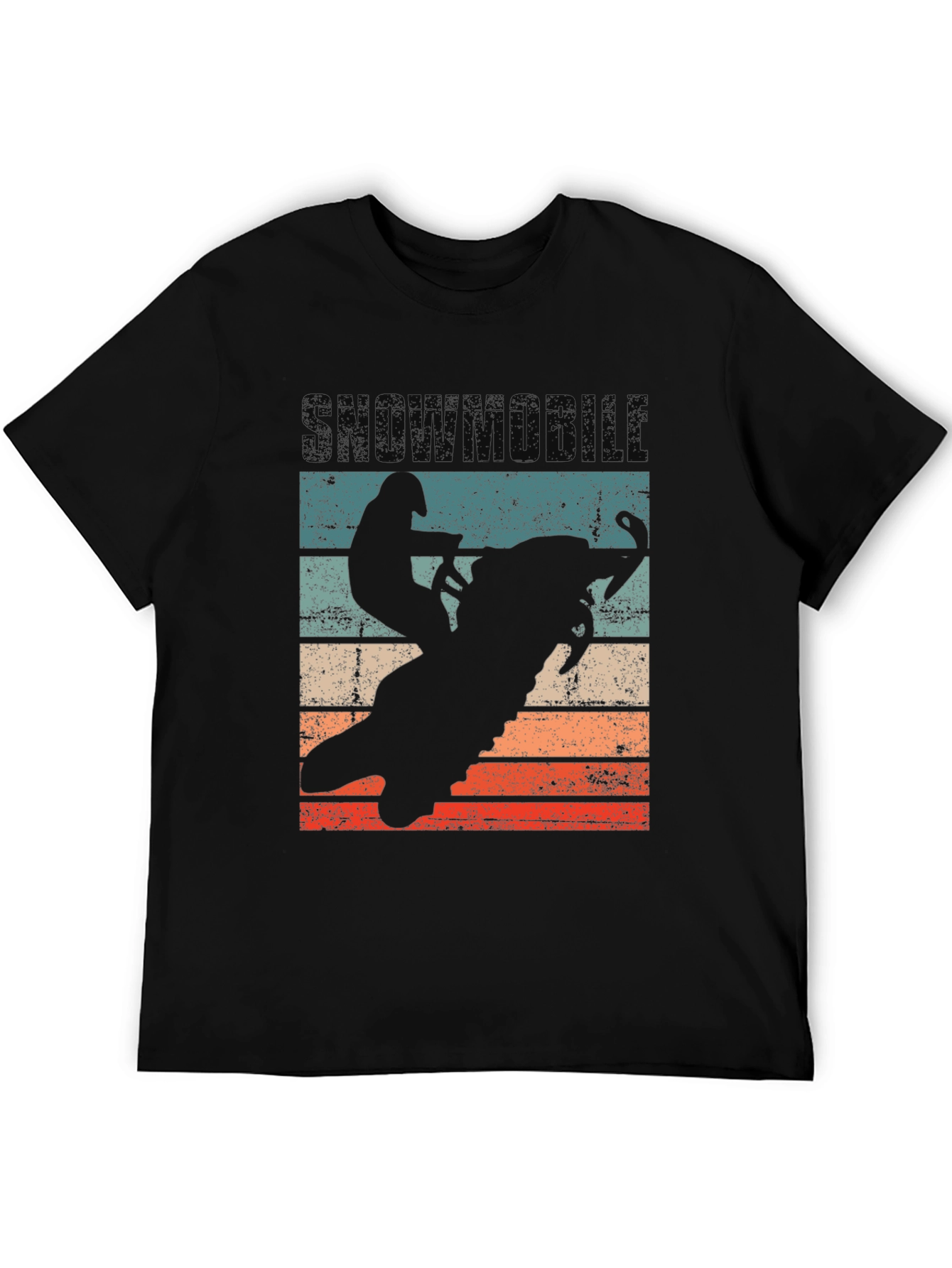 Snowmobile Silhouette Retro T-Shirt