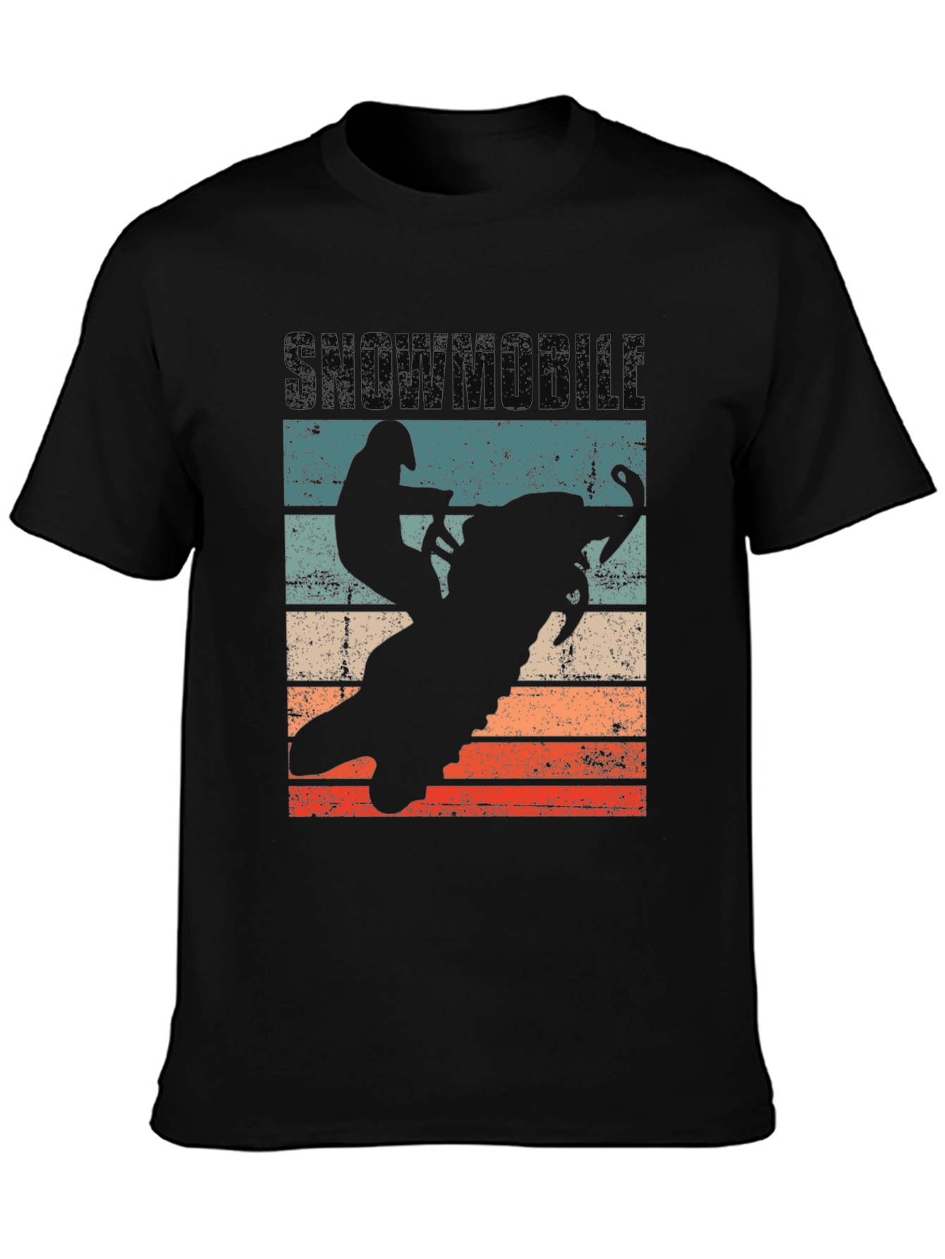 Snowmobile Silhouette Retro T-Shirt