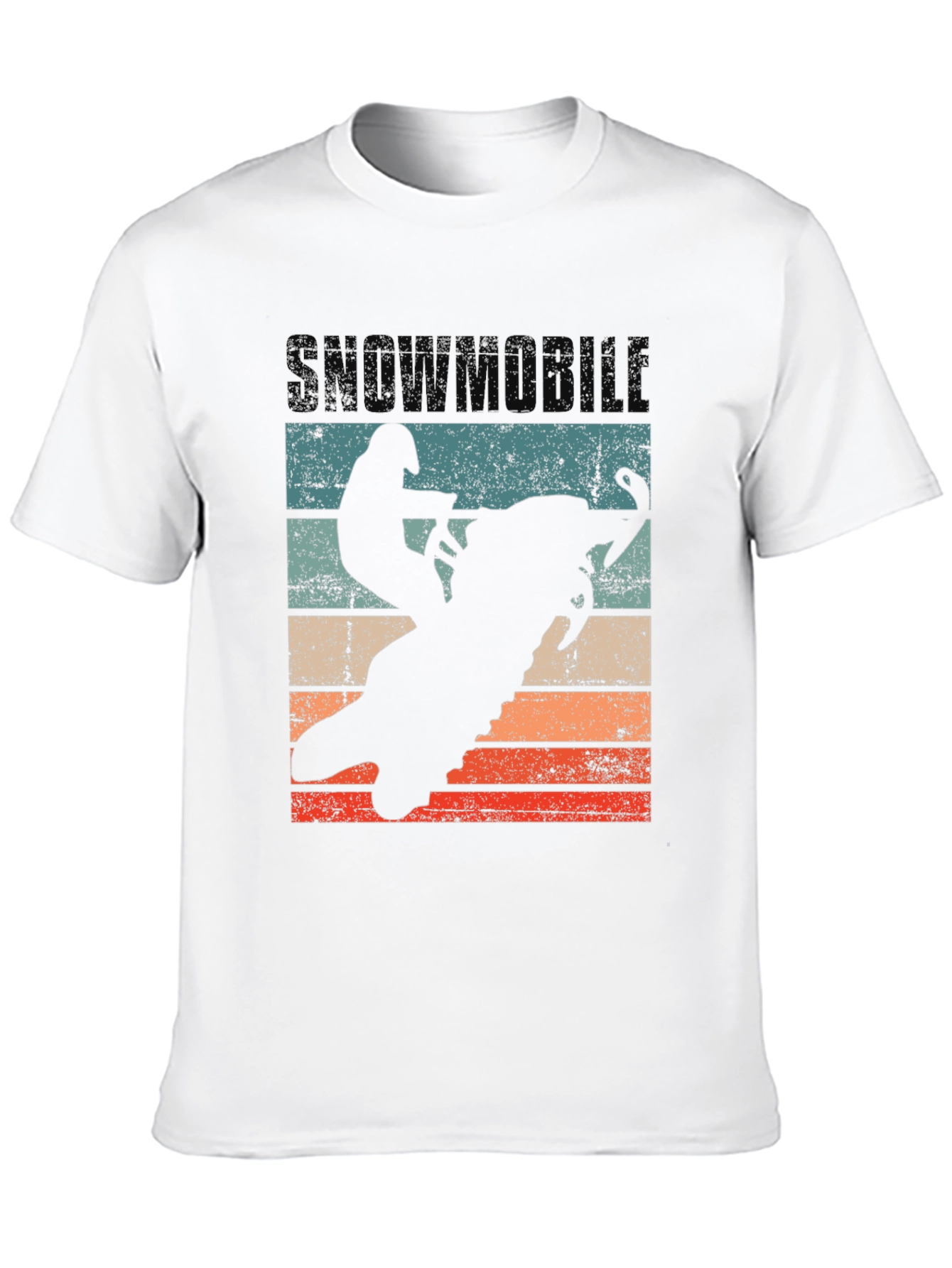 Snowmobile Silhouette Retro T-Shirt