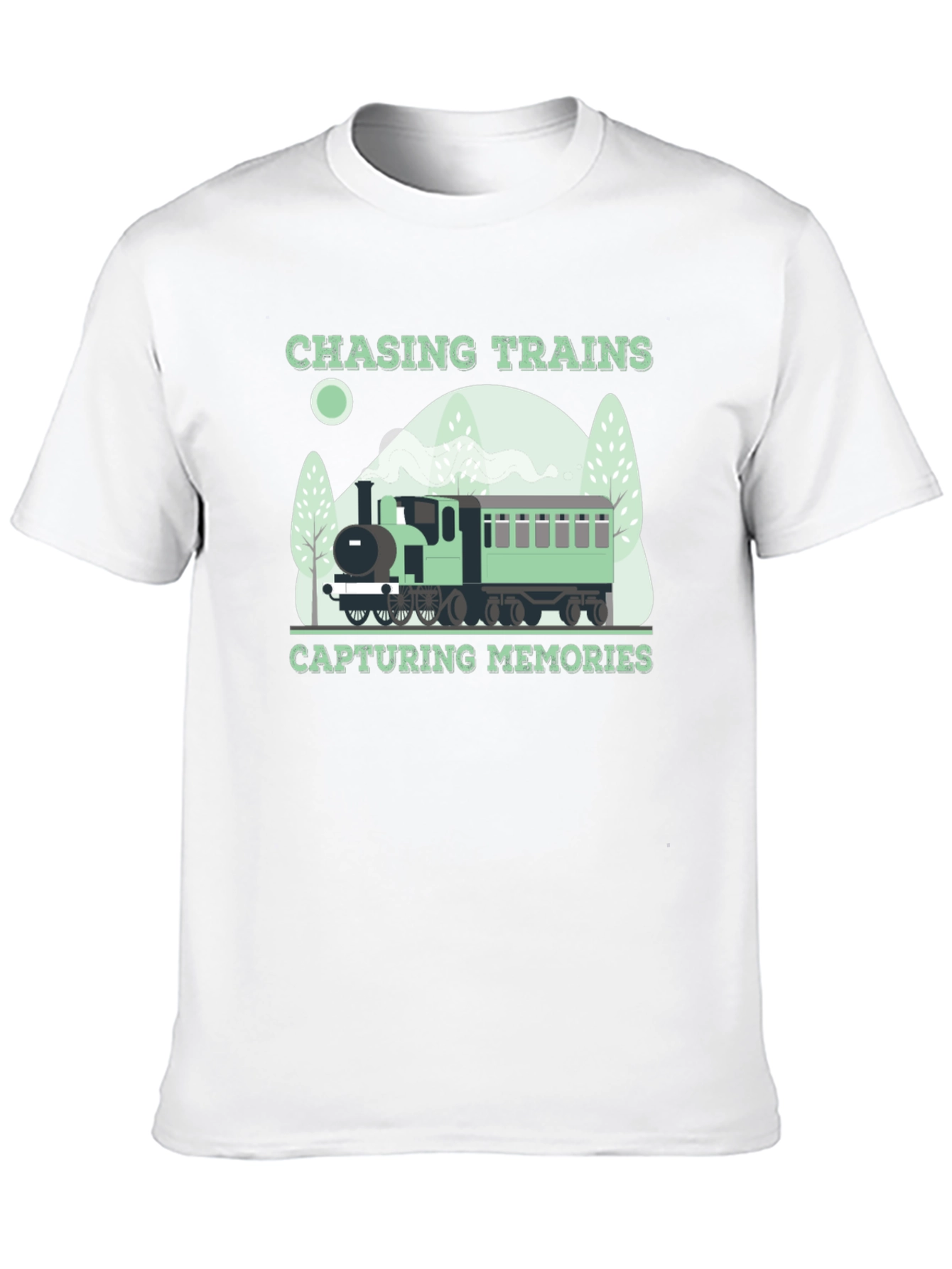Chasing Trains Graphic T-Shirt - Locomotive Design
