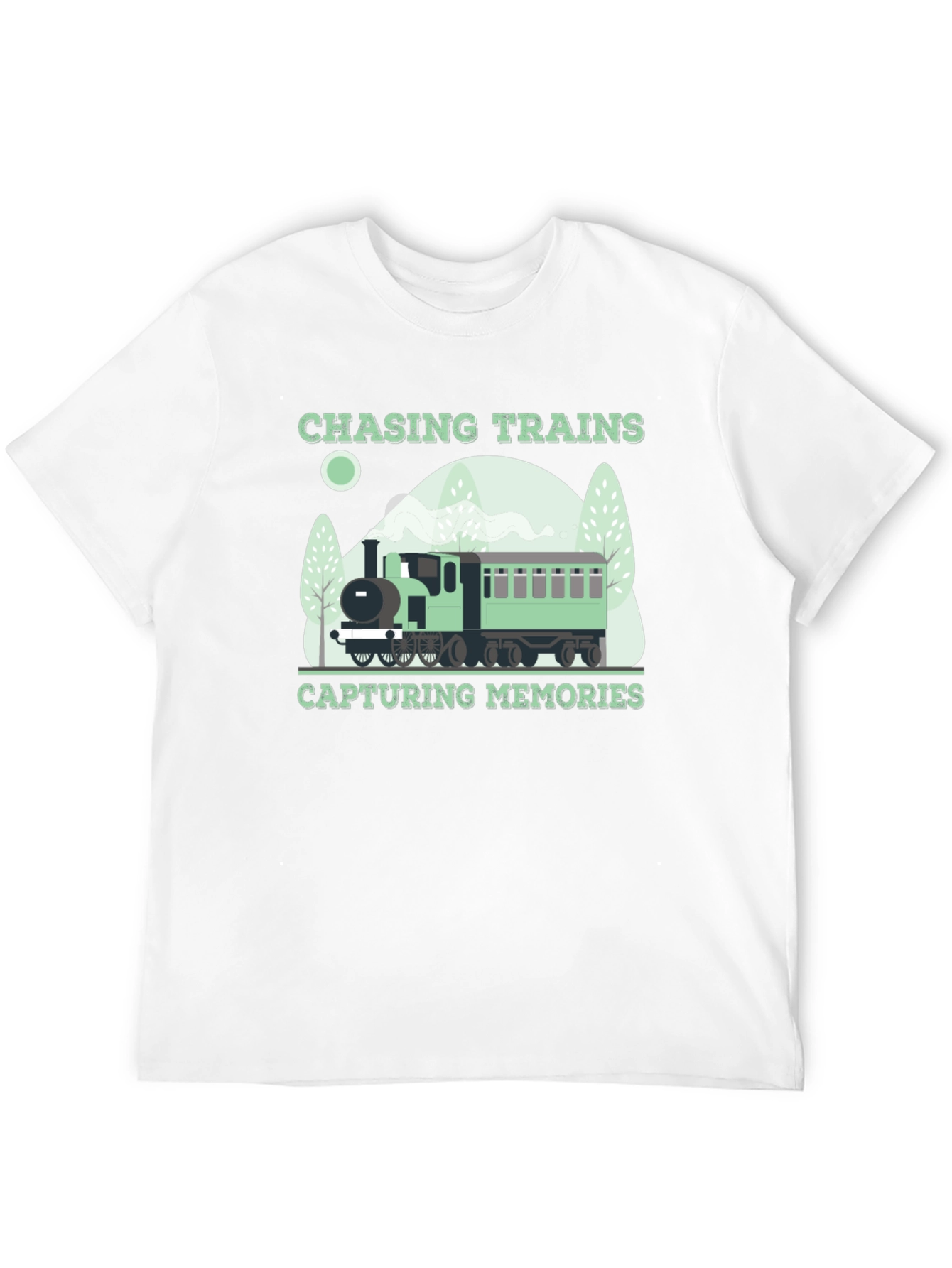 Chasing Trains Graphic T-Shirt - Locomotive Design