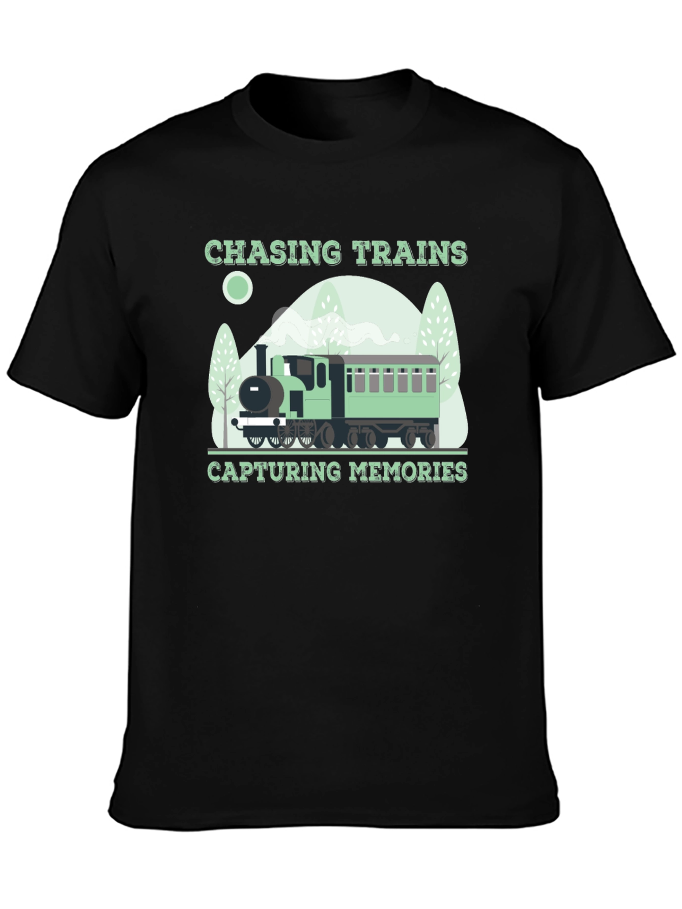 Chasing Trains Graphic T-Shirt - Locomotive Design