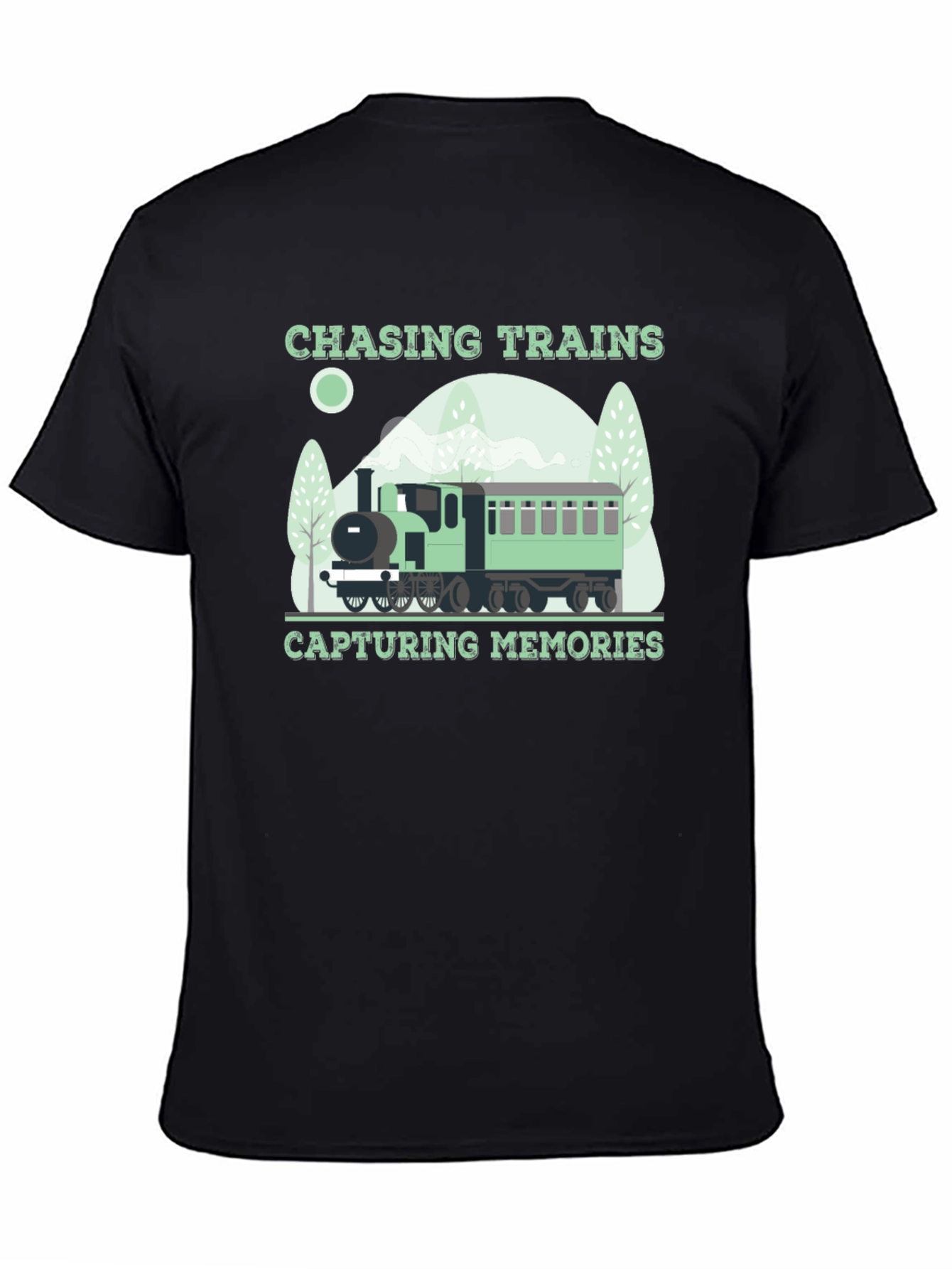 Chasing Trains Graphic T-Shirt - Locomotive Design