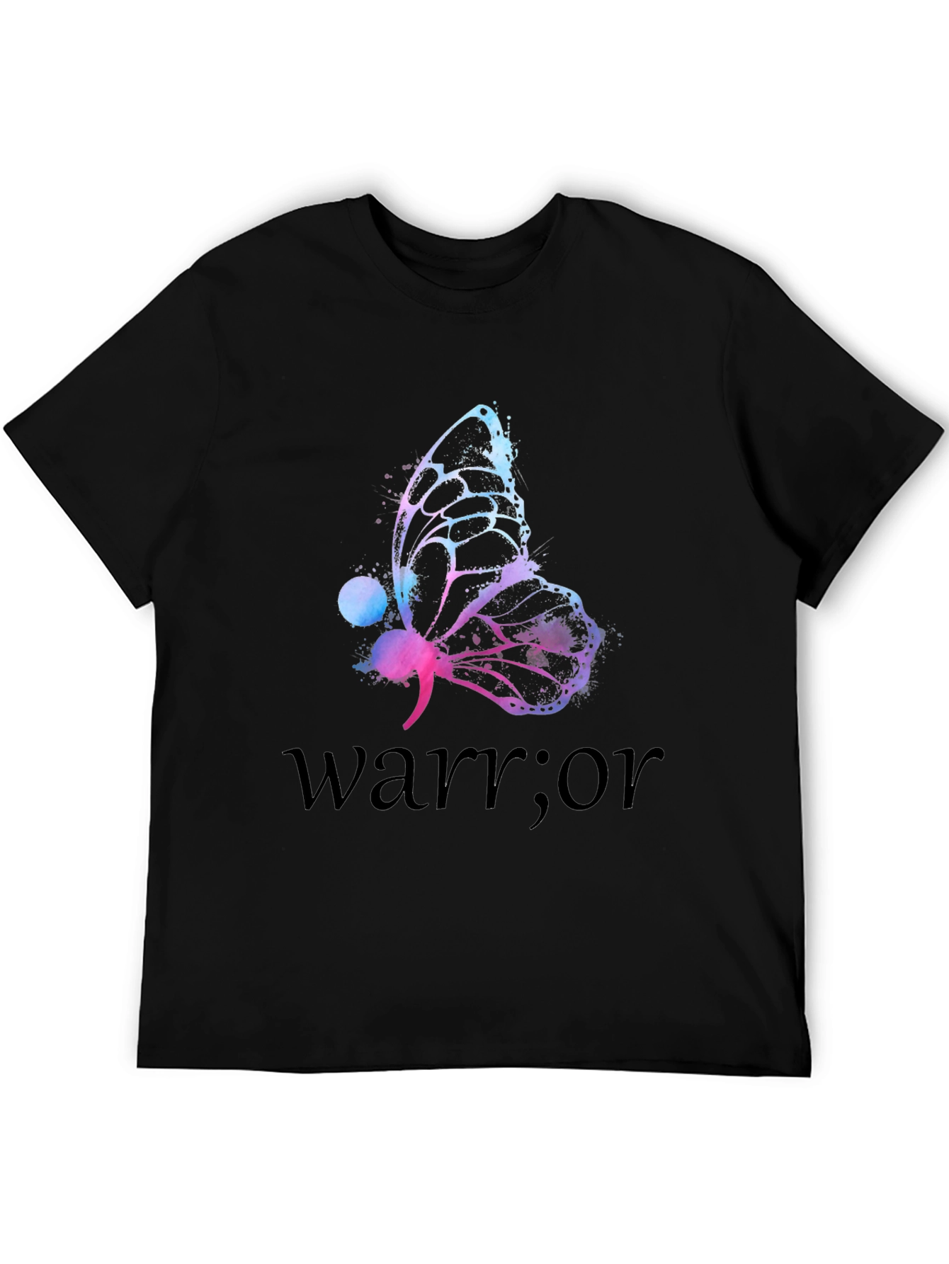 Warrior Sem-Colon Butterfly Graphic T-Shirt