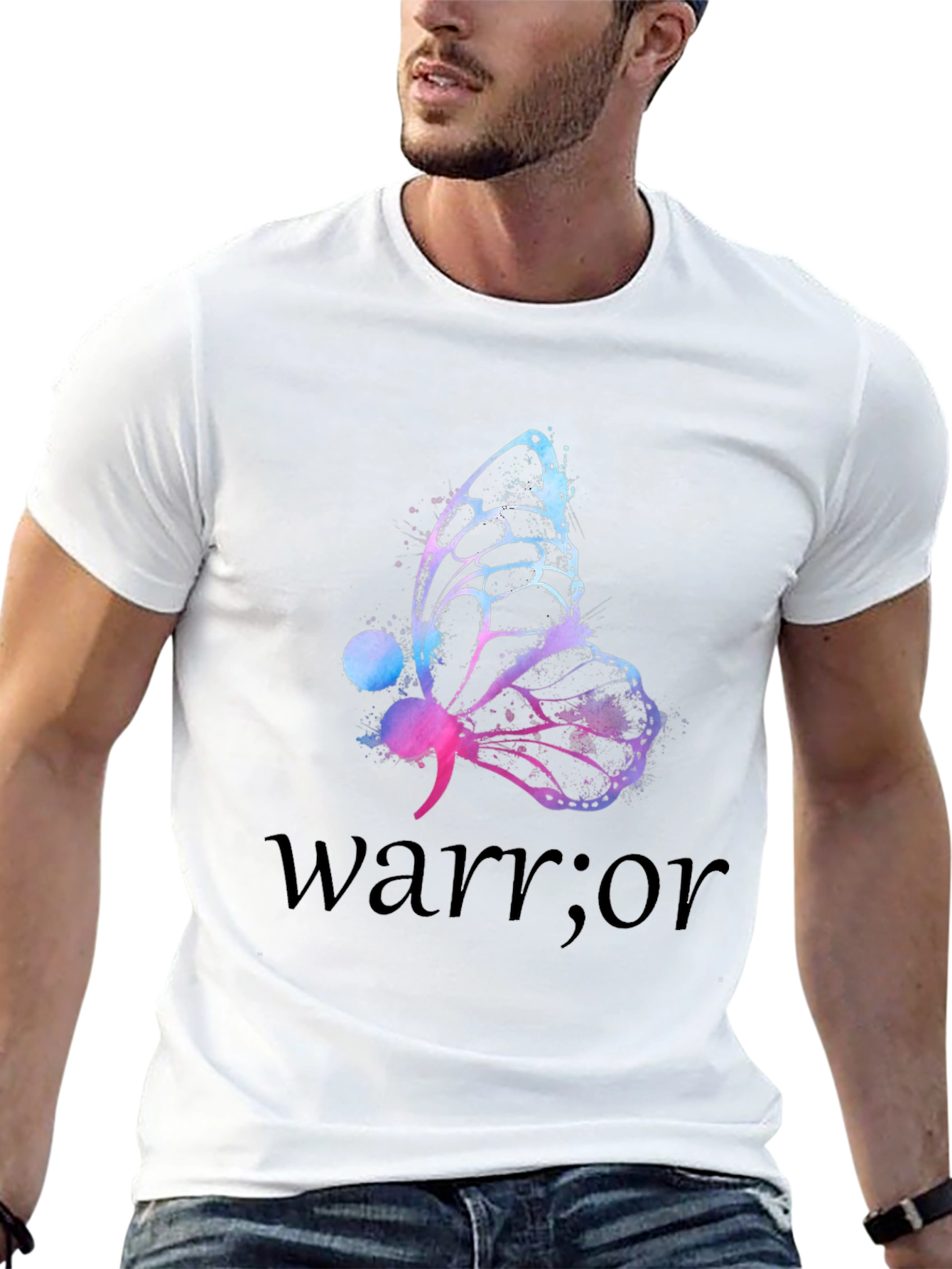 Warrior Sem-Colon Butterfly Graphic T-Shirt