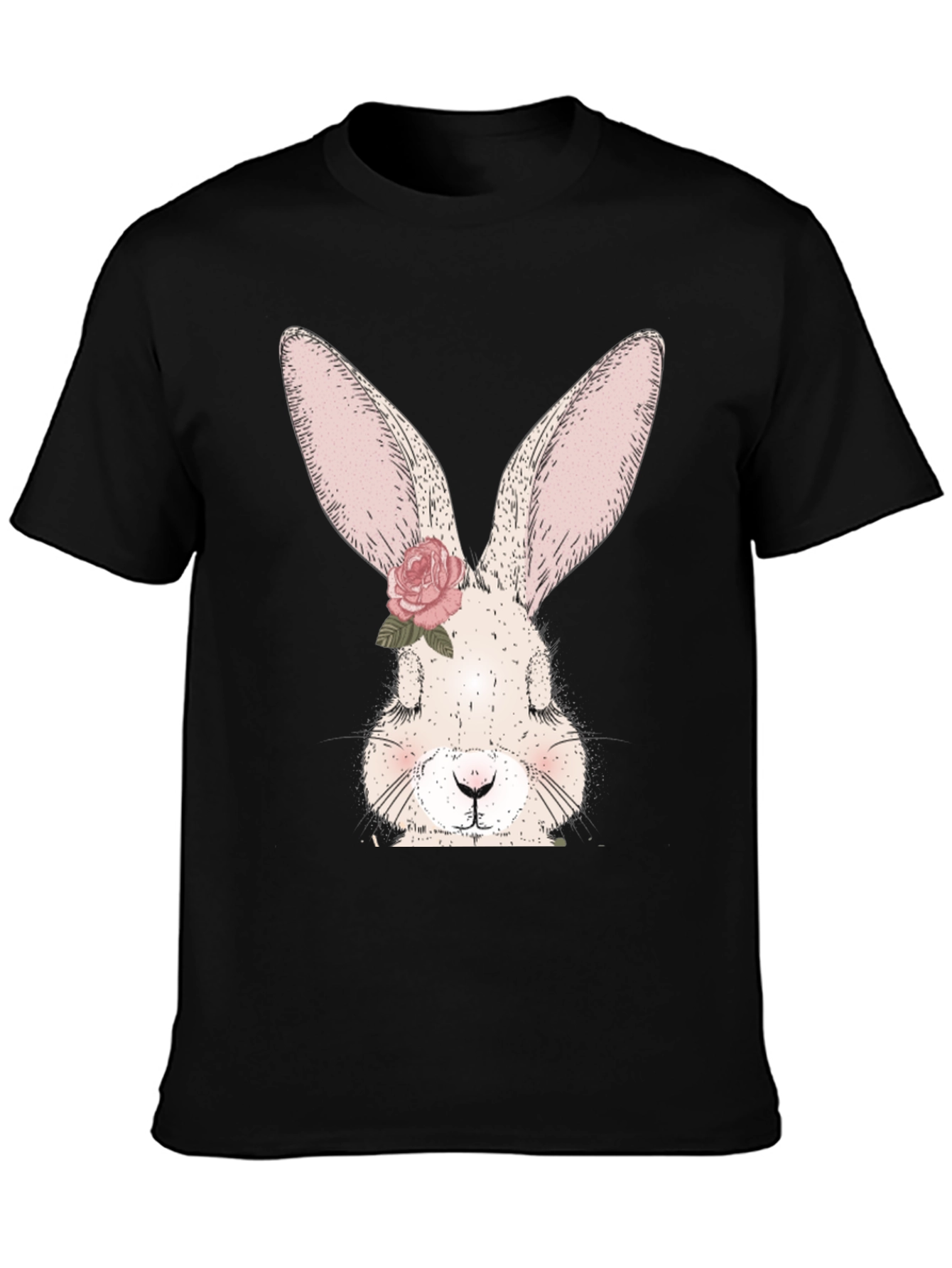 Floral Bunny Graphic Tee - Cute Rabbit T-Shirt
