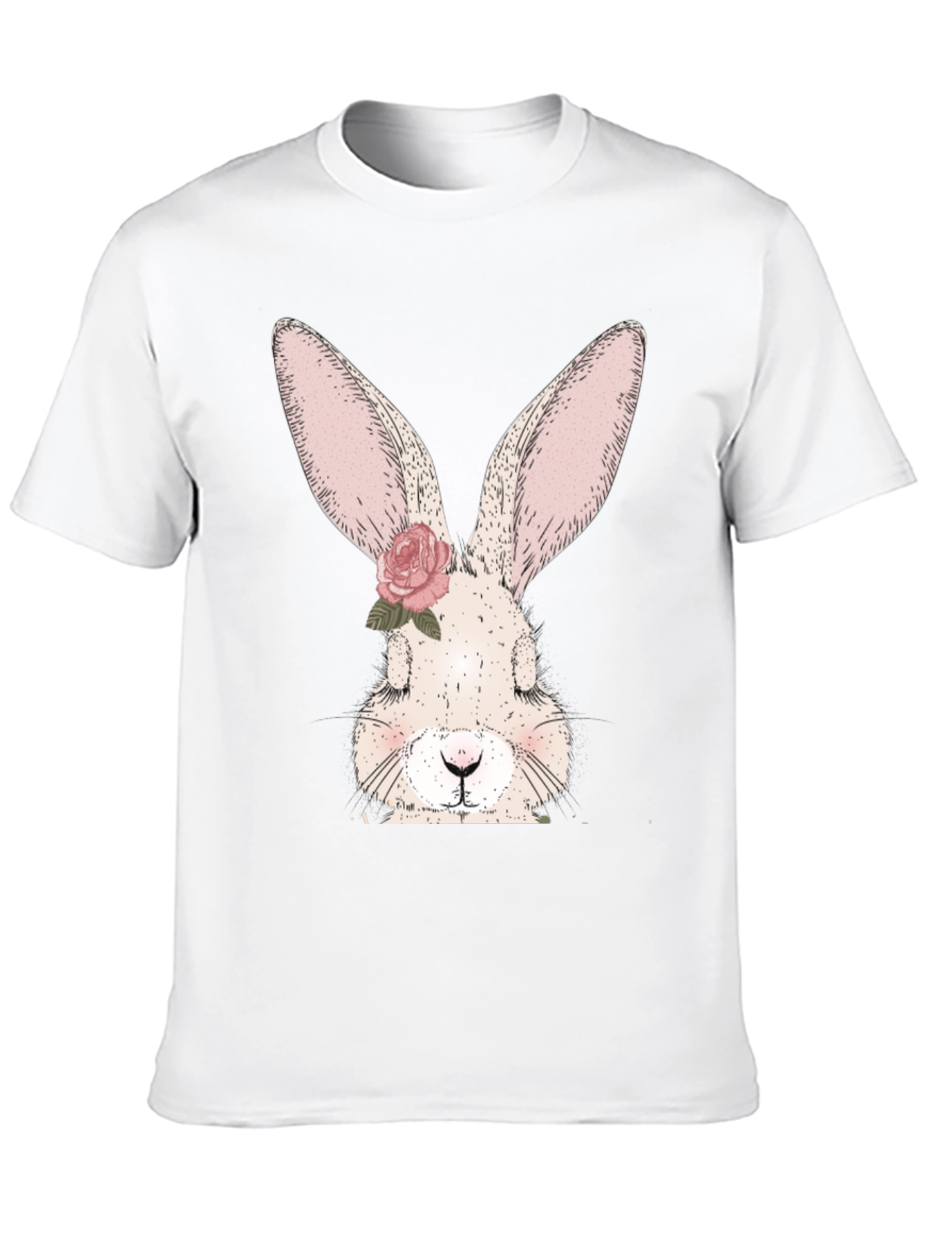 Floral Bunny Graphic Tee - Cute Rabbit T-Shirt