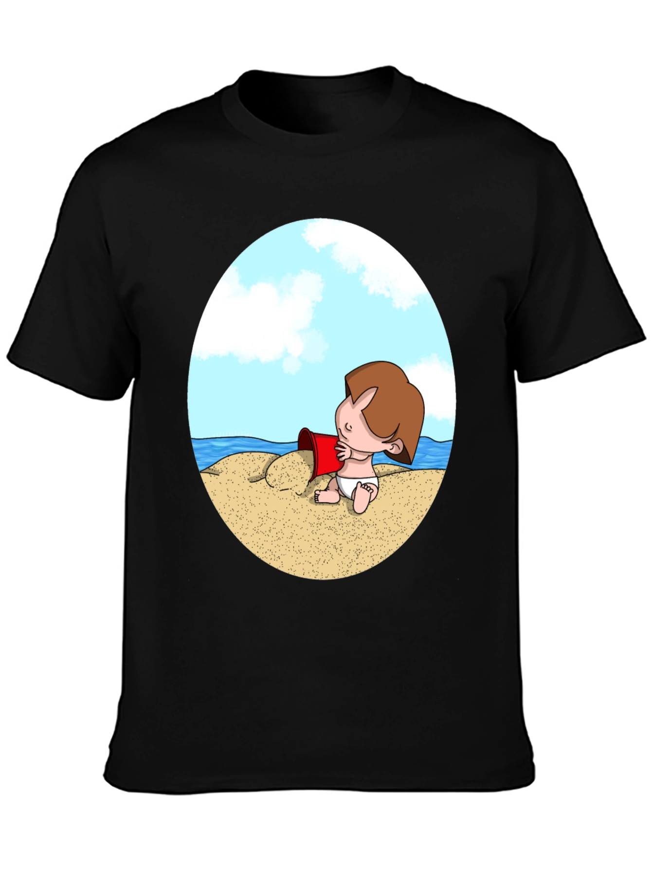 Beach Baby Graphic T-Shirt - Black