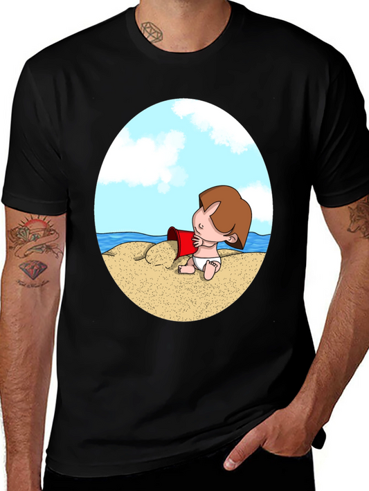 Beach Baby Graphic T-Shirt - Black