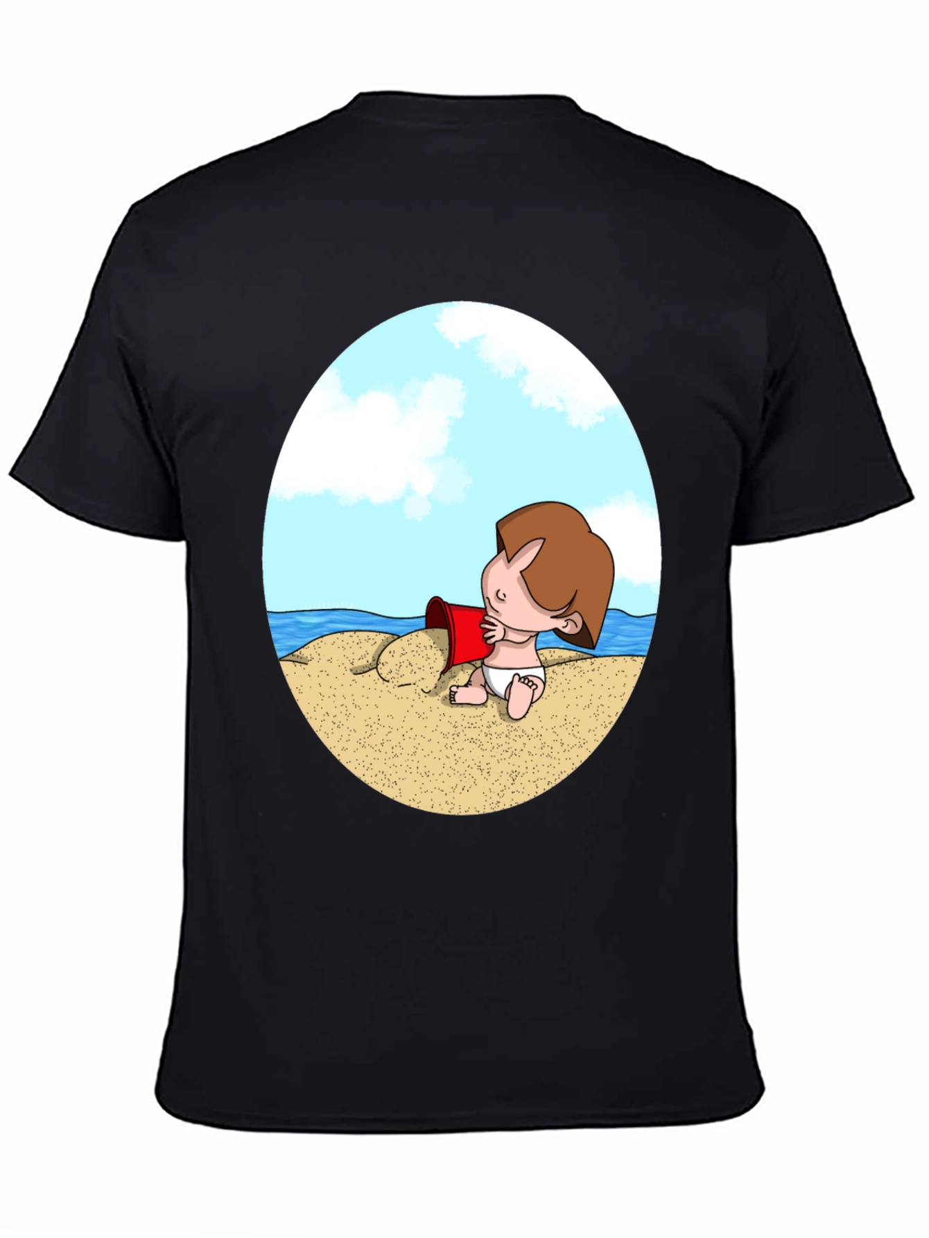 Beach Baby Graphic T-Shirt - Black