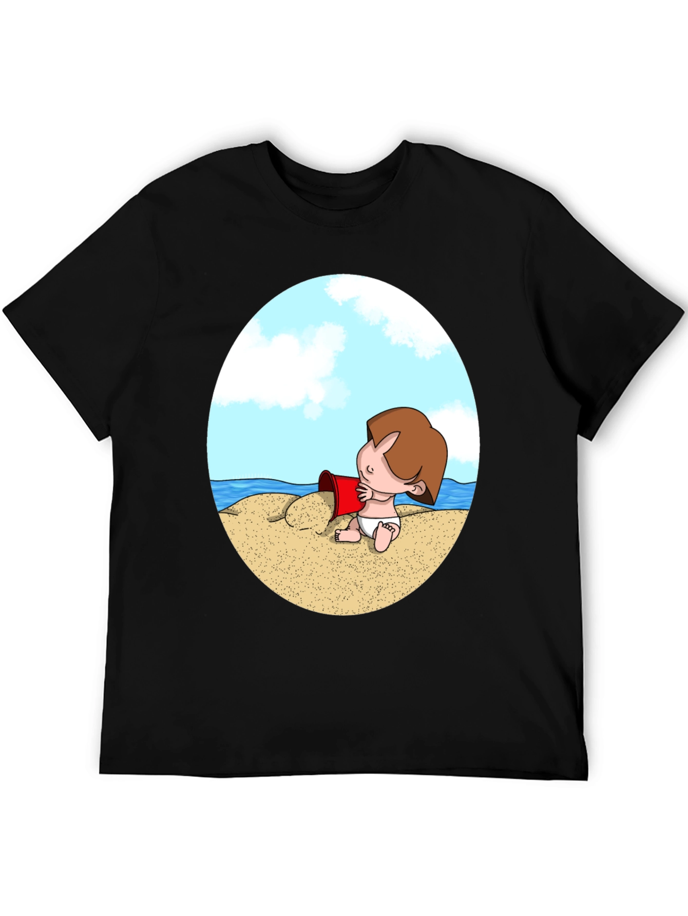 Beach Baby Graphic T-Shirt - Black