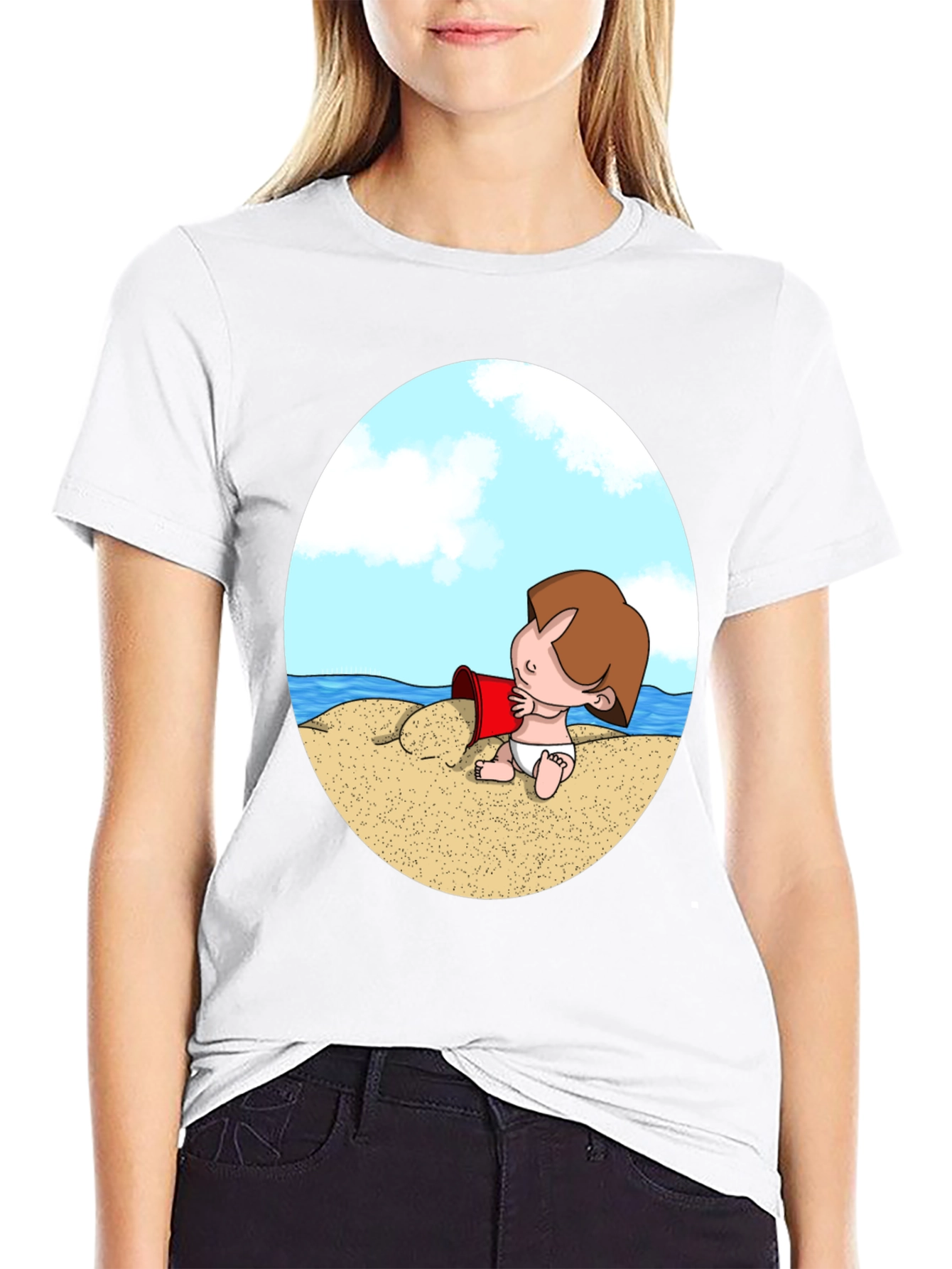 Beach Baby Graphic T-Shirt - Black