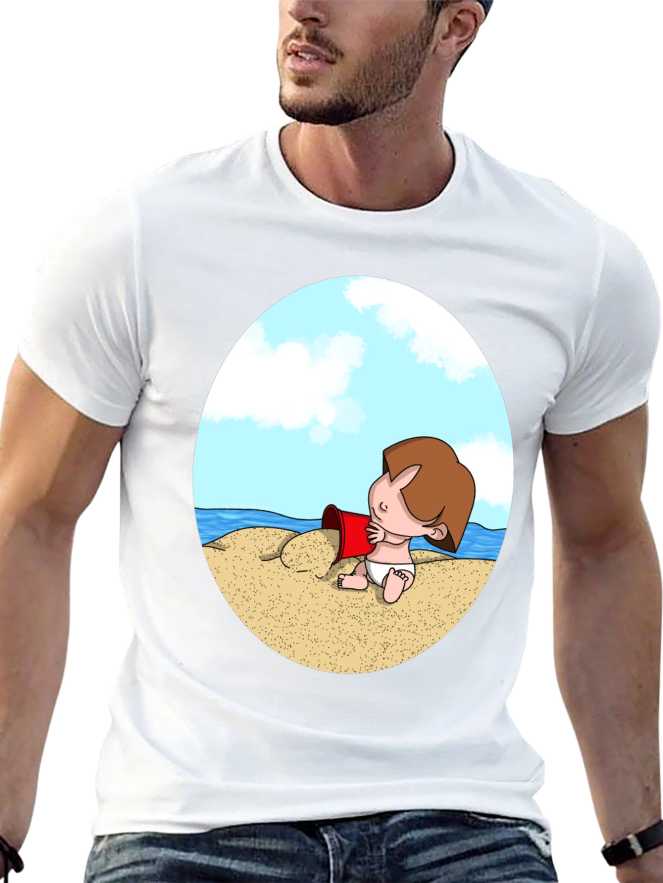 Beach Baby Graphic T-Shirt - Black