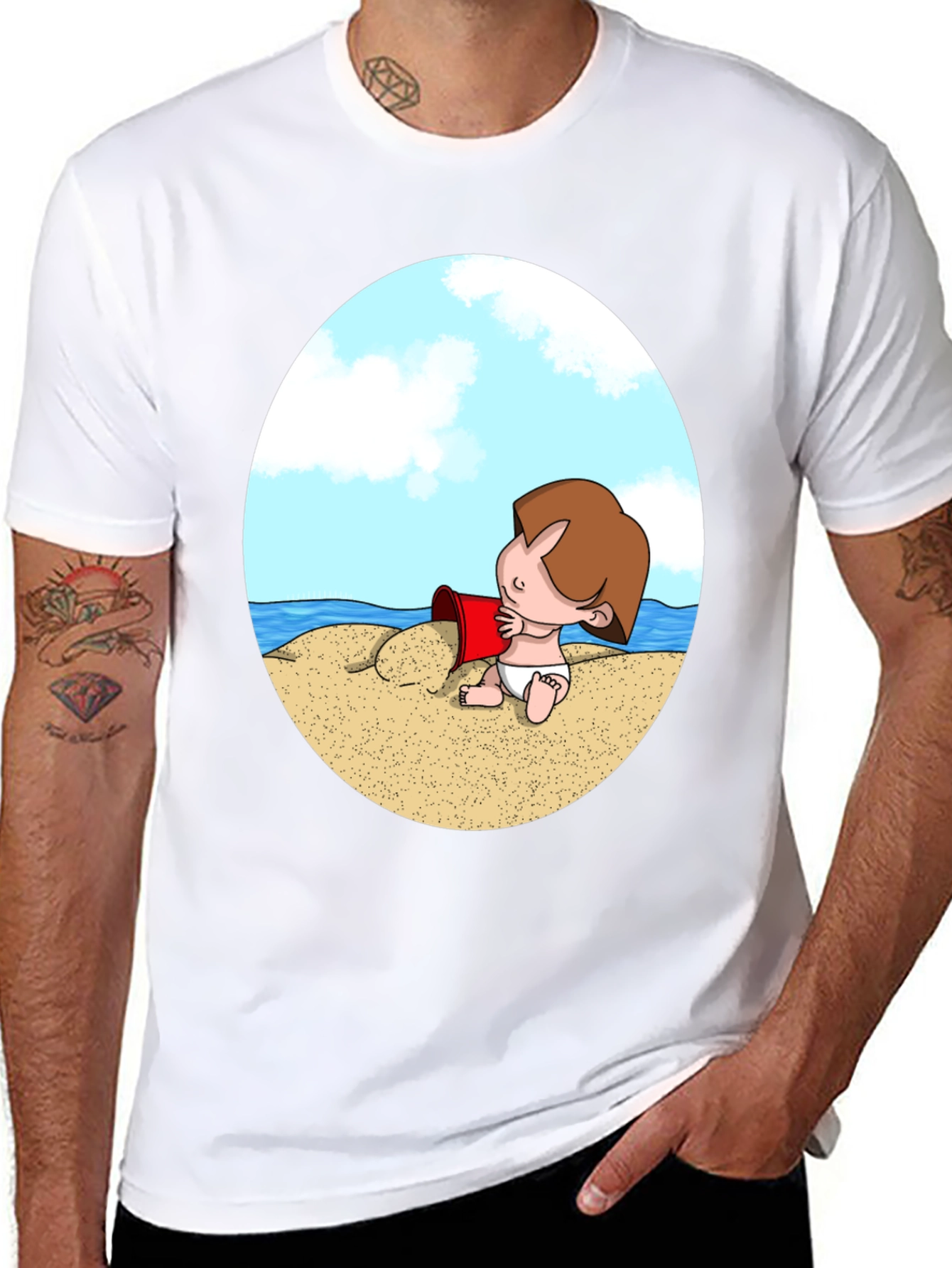 Beach Baby Graphic T-Shirt - Black