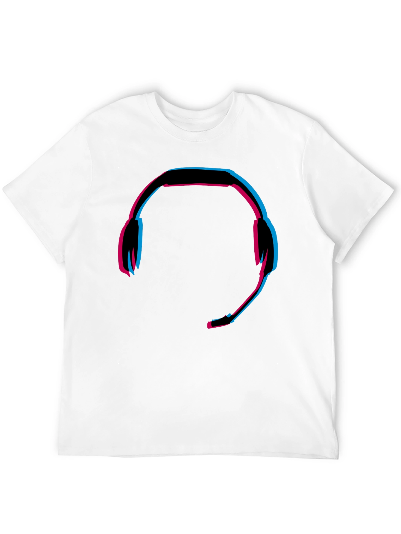 Headset Glitch Style Graphic Tee - Gamer T-Shirt
