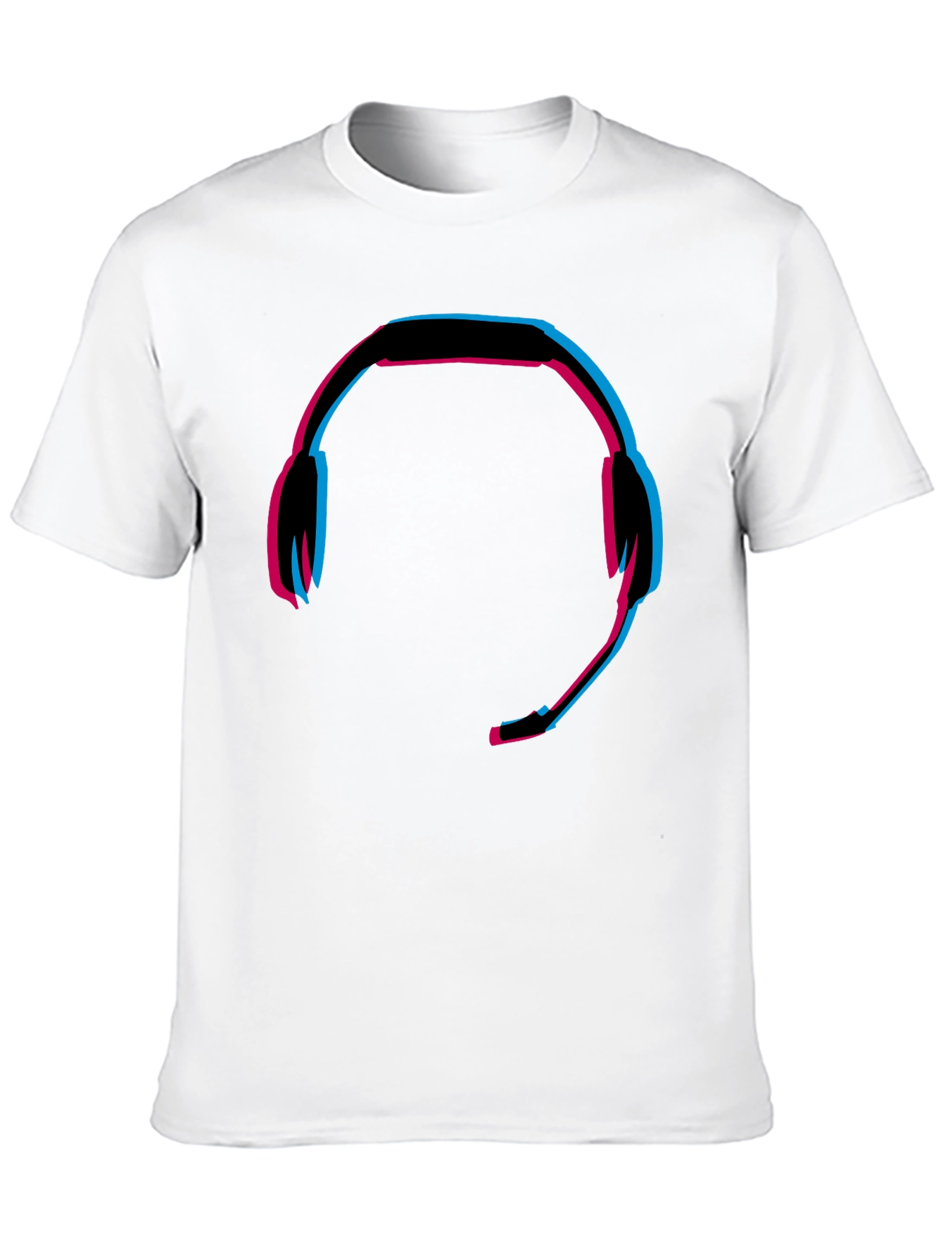 Headset Glitch Style Graphic Tee - Gamer T-Shirt