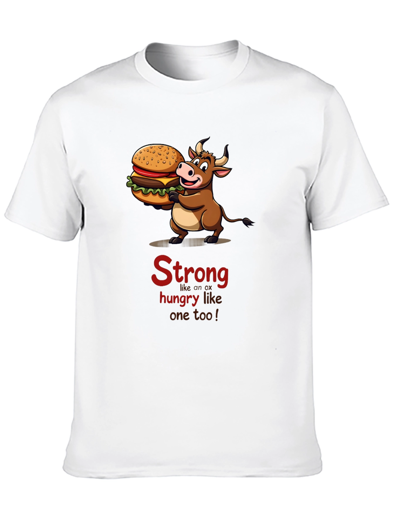 Strong Hungry Bull Burger T-Shirt
