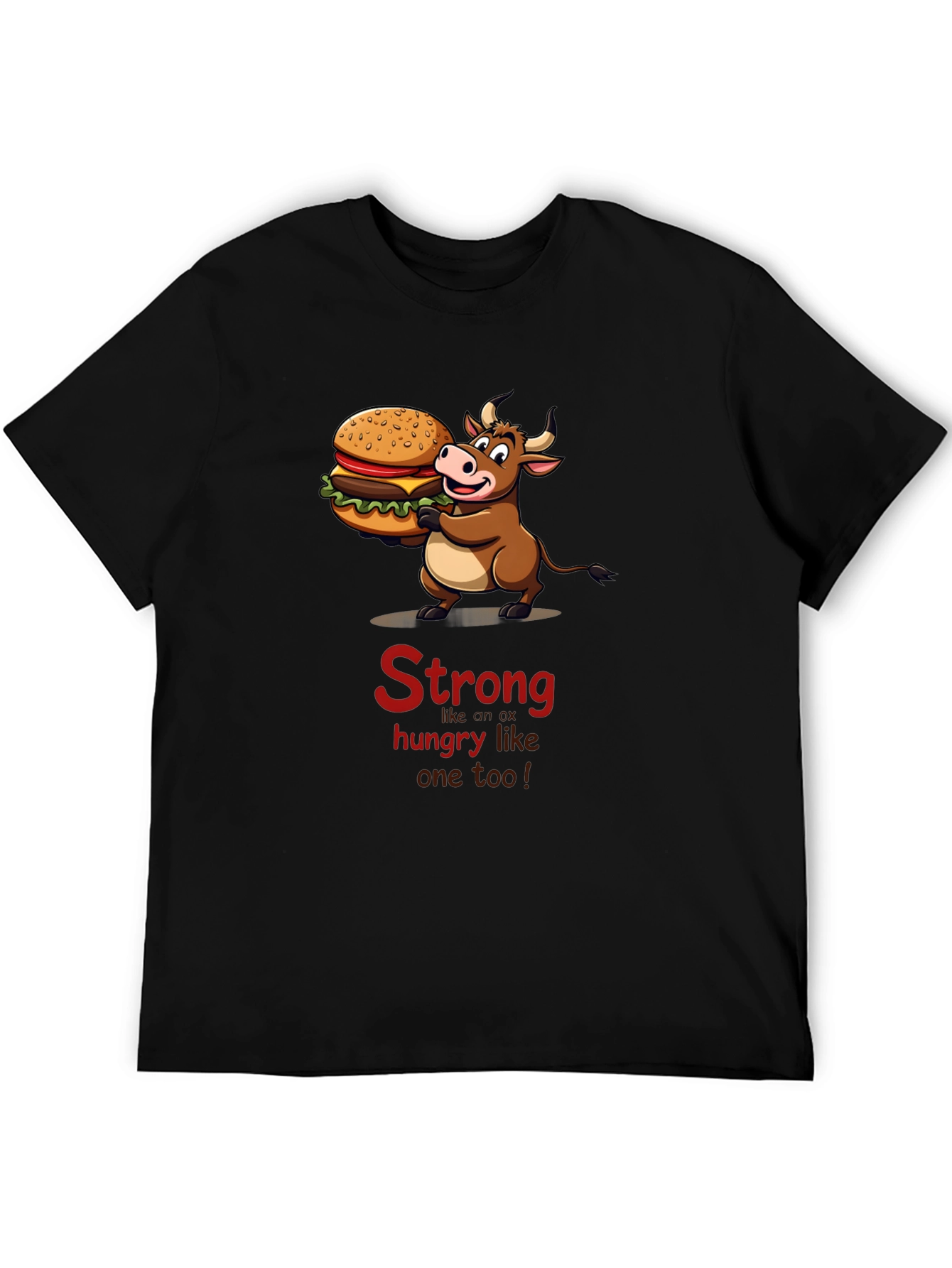 Strong Hungry Bull Burger T-Shirt