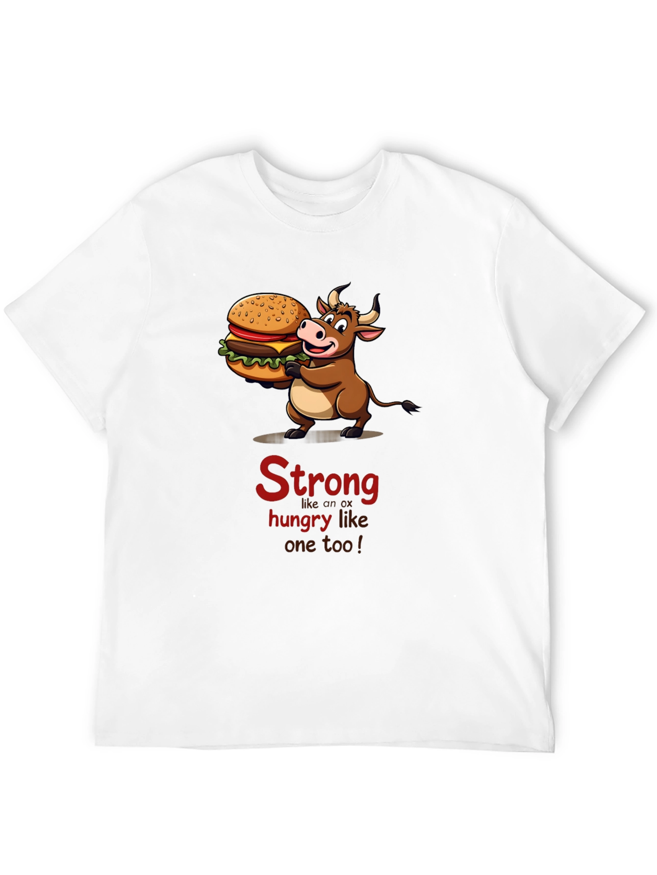 Strong Hungry Bull Burger T-Shirt