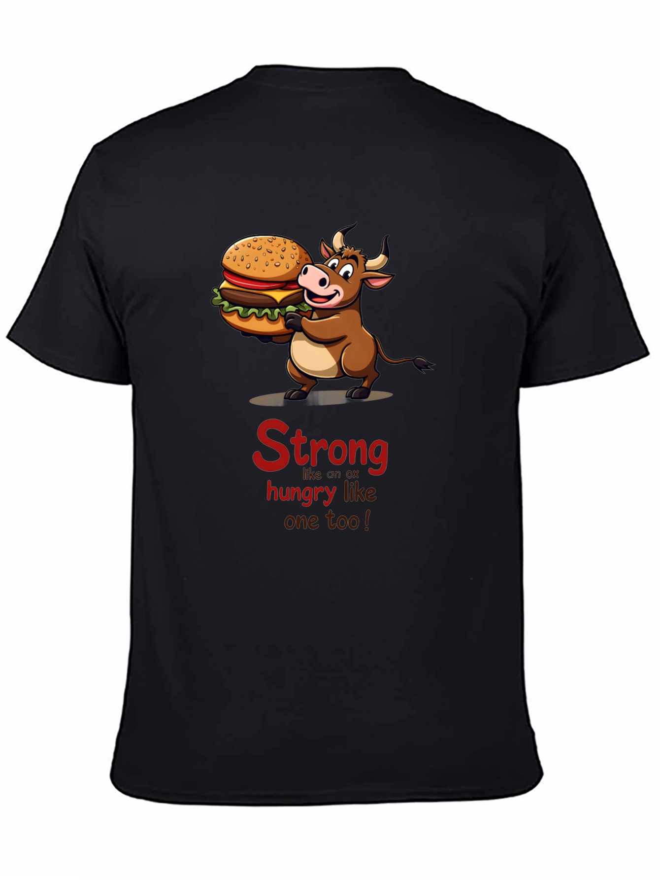 Strong Hungry Bull Burger T-Shirt