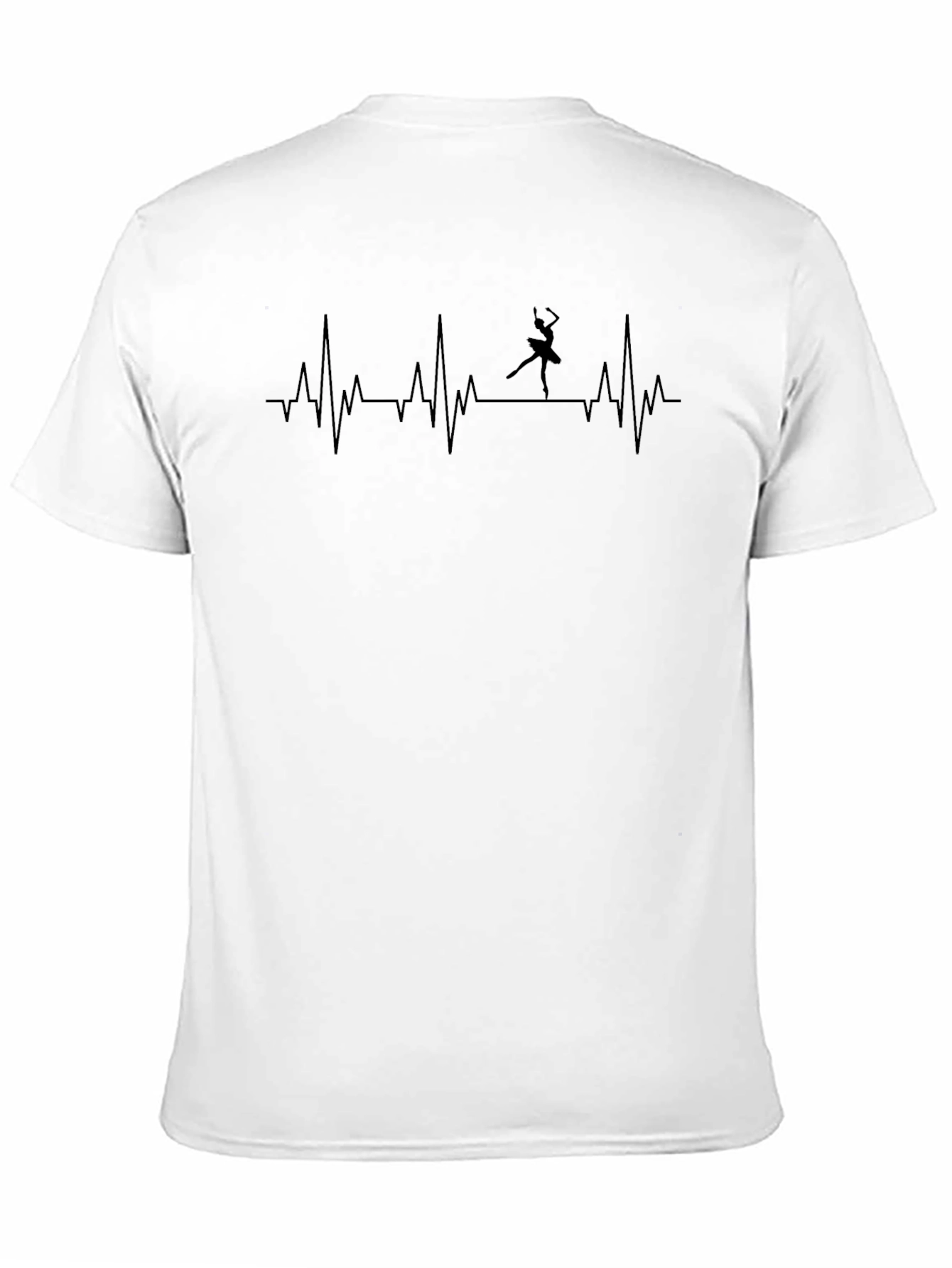 Heartbeat Ballerina Graphic Tee - Black Cotton T-Shirt