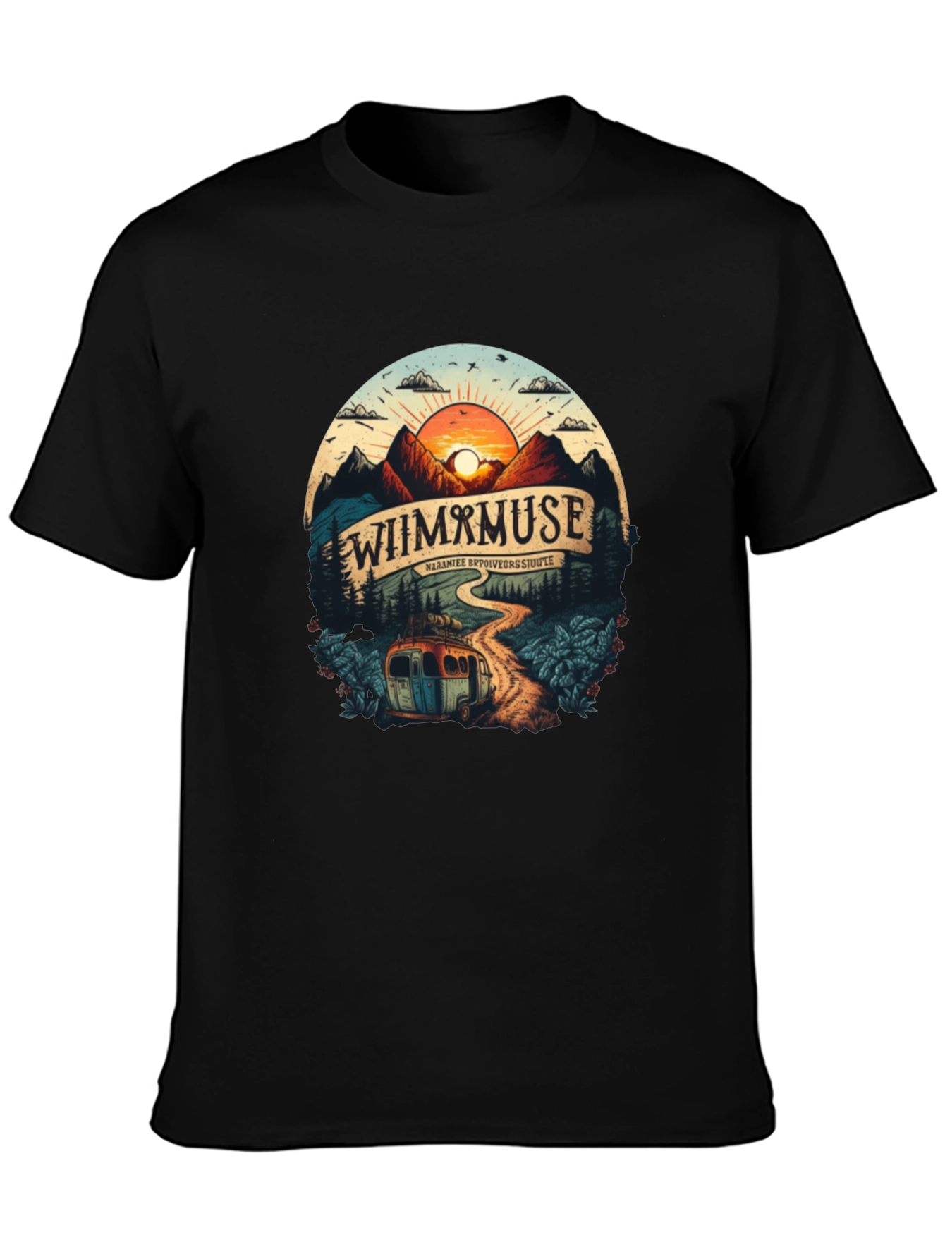 Wiimxmuse Adventure Tee - Mountain Sunset Design