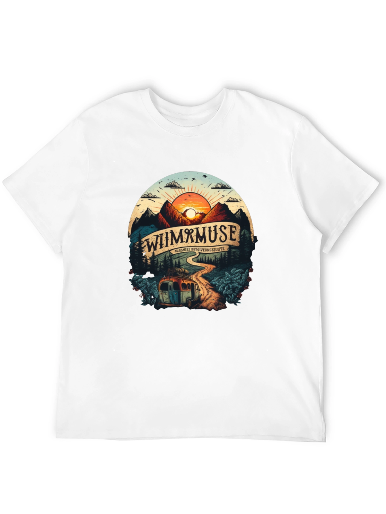 Wiimxmuse Adventure Tee - Mountain Sunset Design
