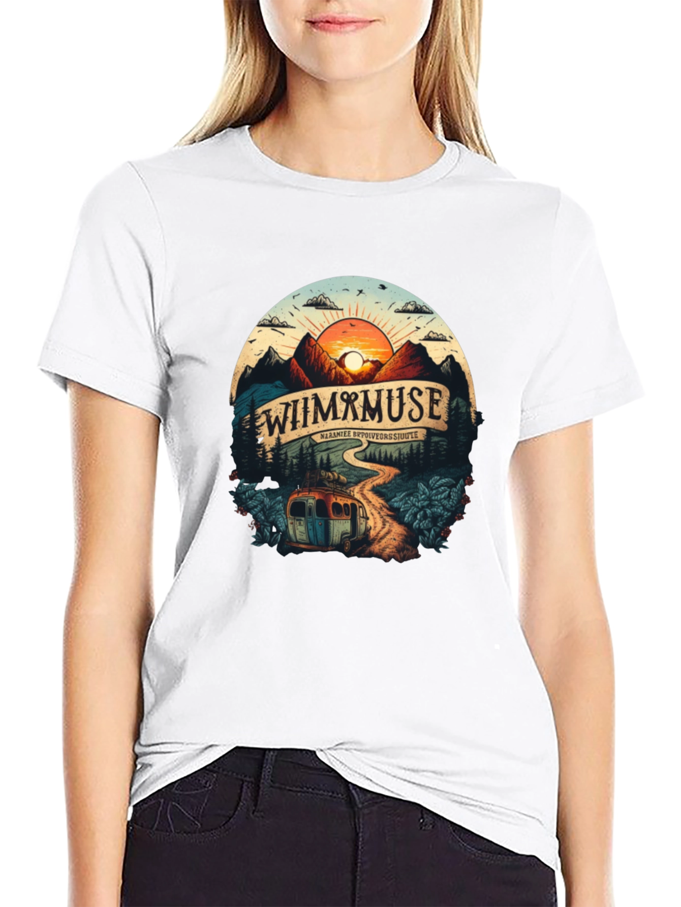 Wiimxmuse Adventure Tee - Mountain Sunset Design