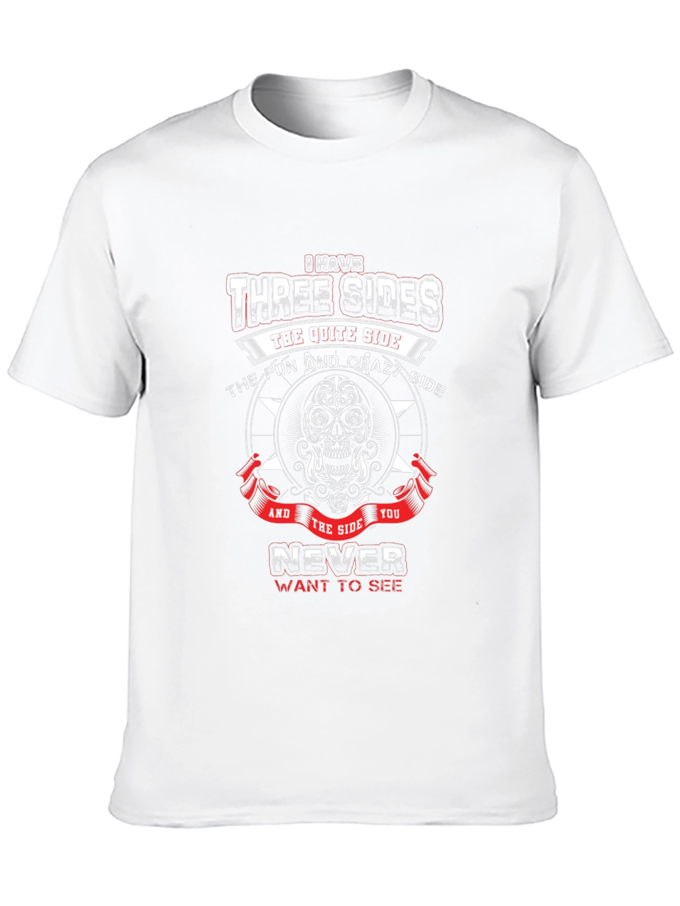 Three Sides Graphic Tee - Skull Design