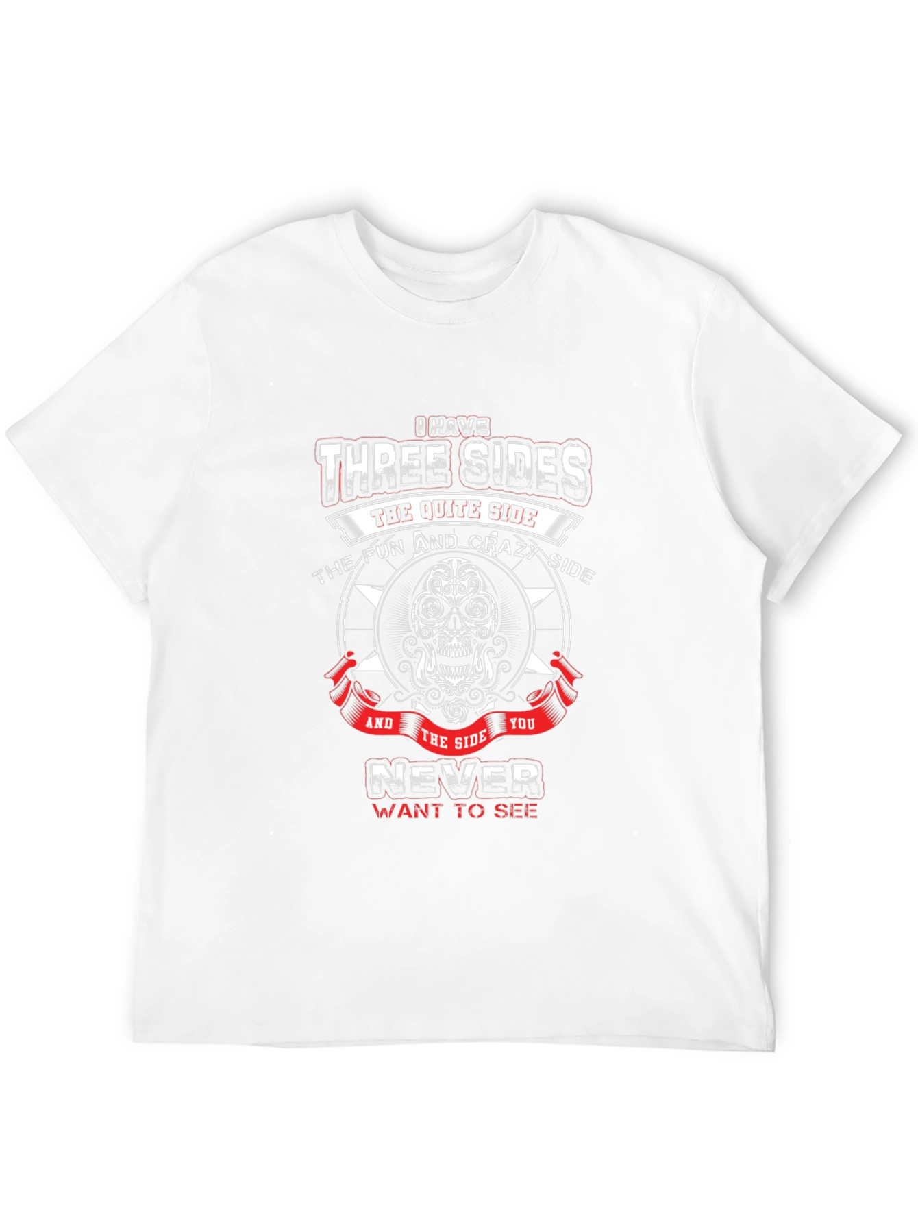 Three Sides Graphic Tee - Skull Design