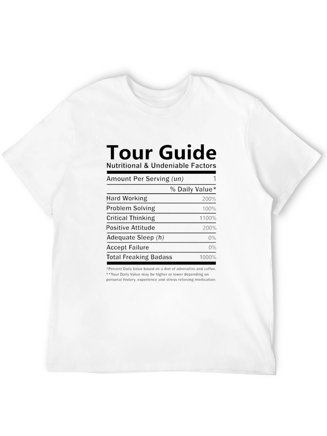 Tour Guide Nutritional Facts T-Shirt
