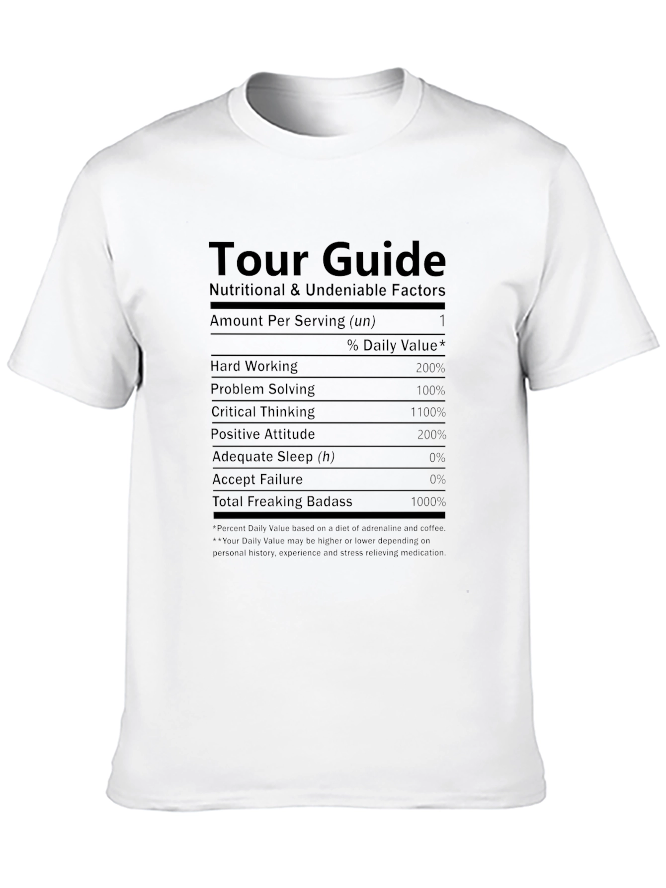 Tour Guide Nutritional Facts T-Shirt