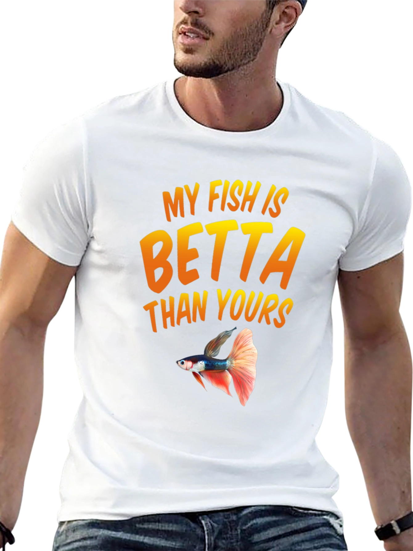 My Fish Is Betta Than Yours Black T-Shirt