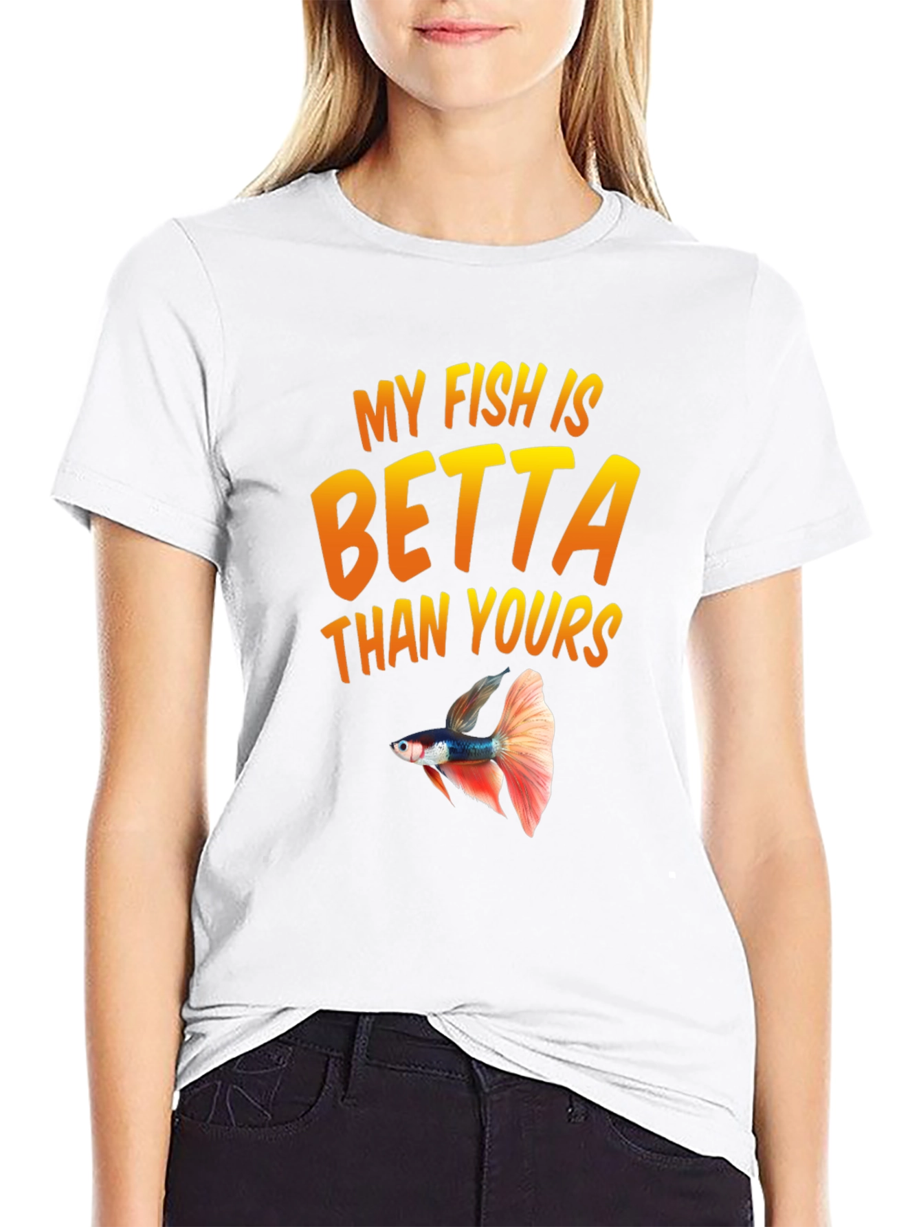 My Fish Is Betta Than Yours Black T-Shirt