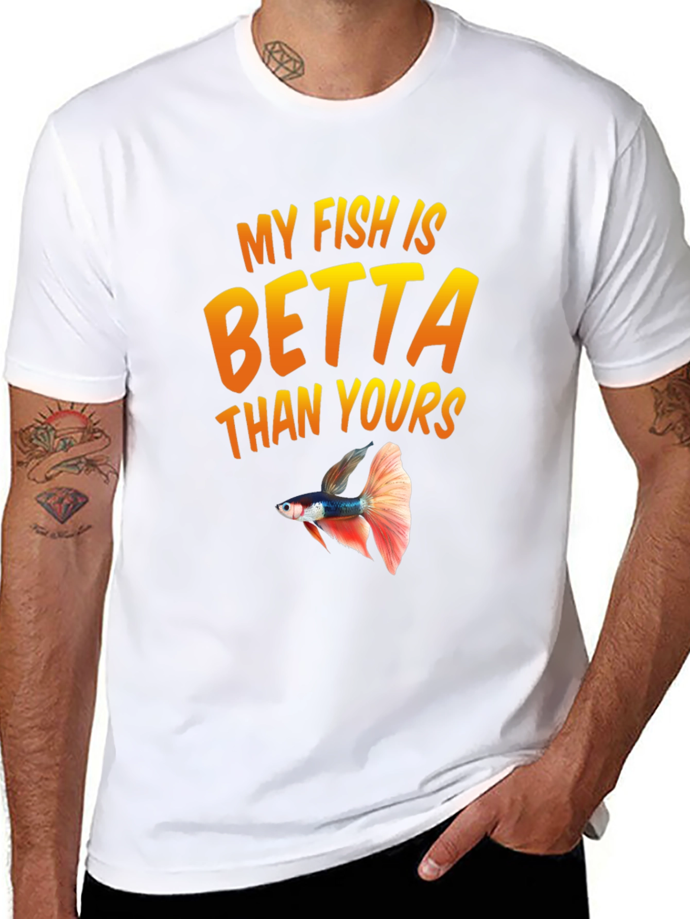 My Fish Is Betta Than Yours Black T-Shirt